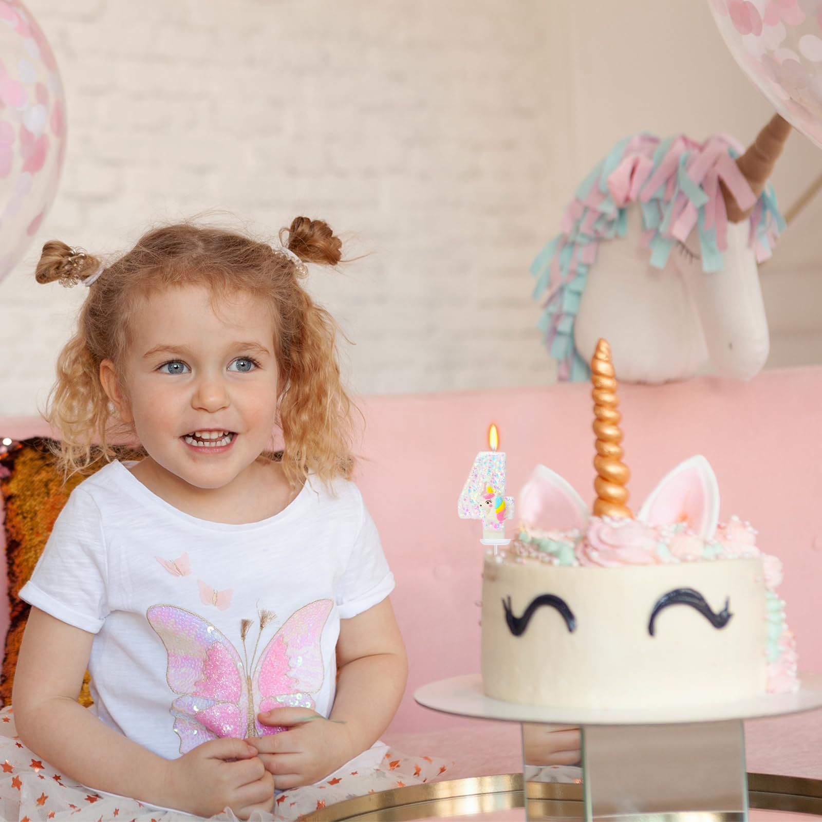 Number 4 Birthday Cake Candles - Cartoon Themed Cake Topper & Party Decorations for Kids Birthday Celebrations - Perfect for Cakes, Cupcakes & Dessert Decorations