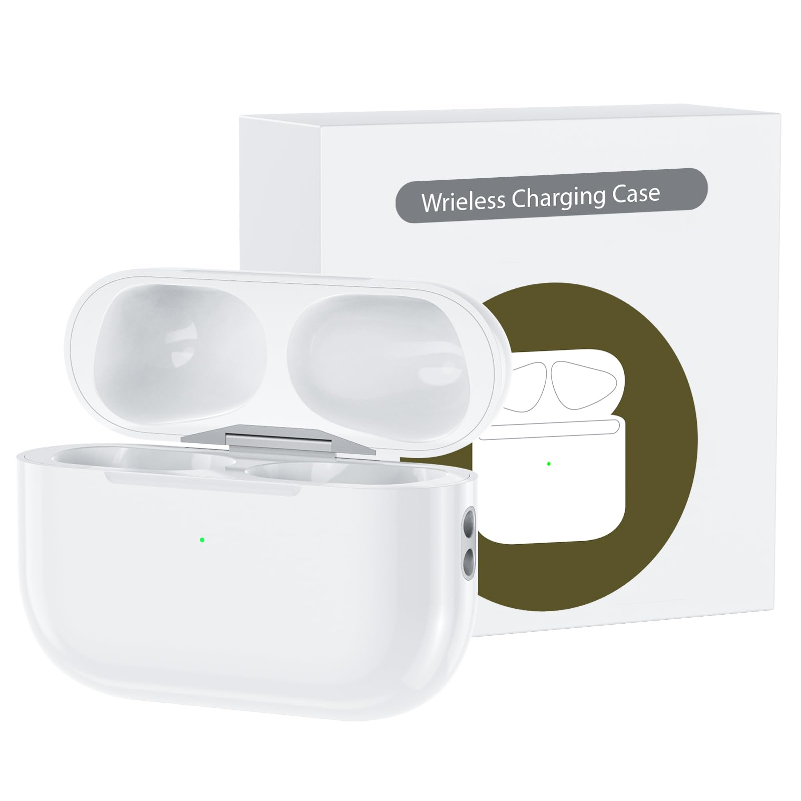 Wireless Charging Case for AirPods Pro 1st & 2nd Gen - Replacement Charger Case with Bluetooth Pairing Sync Button (White, No Earbuds) | Compatible with Apple AirPods Pro | Perfect for Travel, Workout & Daily Use