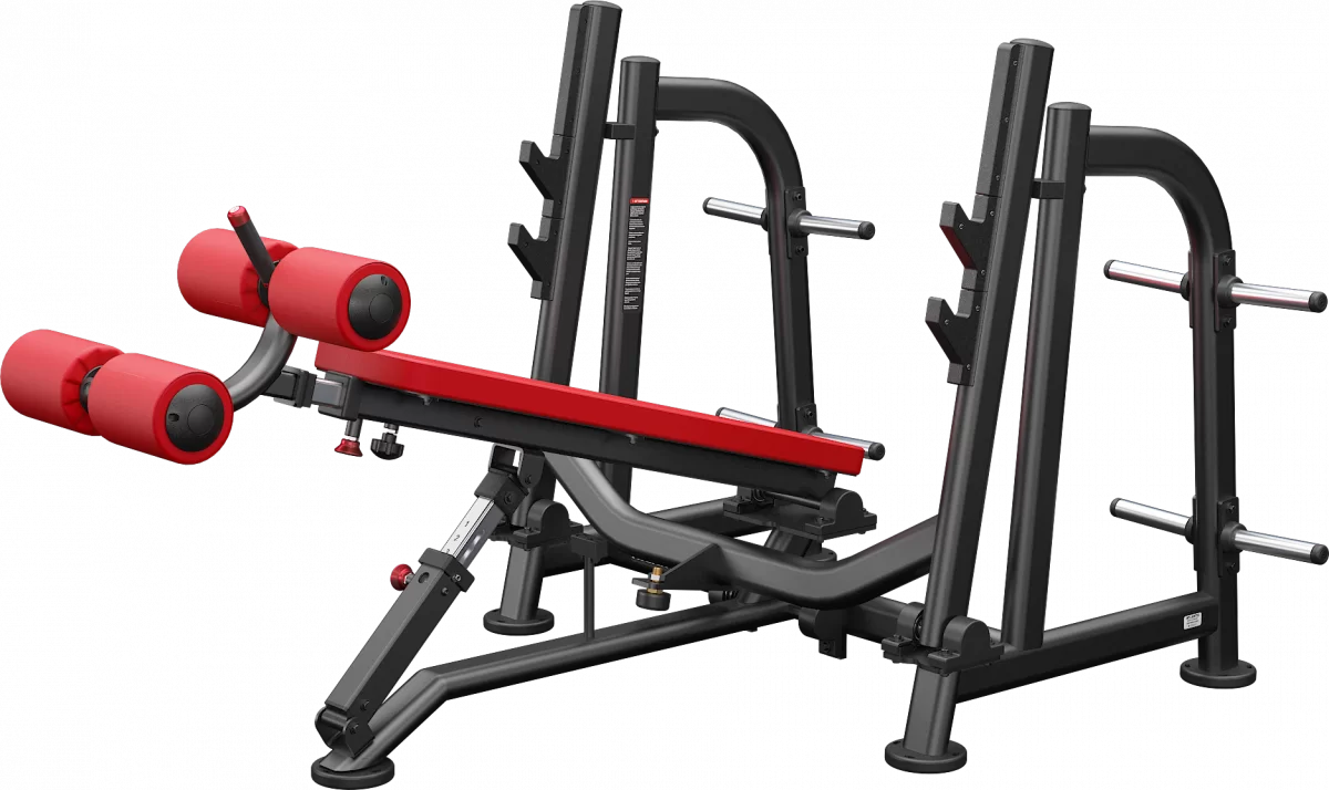 ATLANTIS Olympic Flat & Decline Bench Press with Pivot - Adjustable Weight Bench for Home Gym & Strength Training