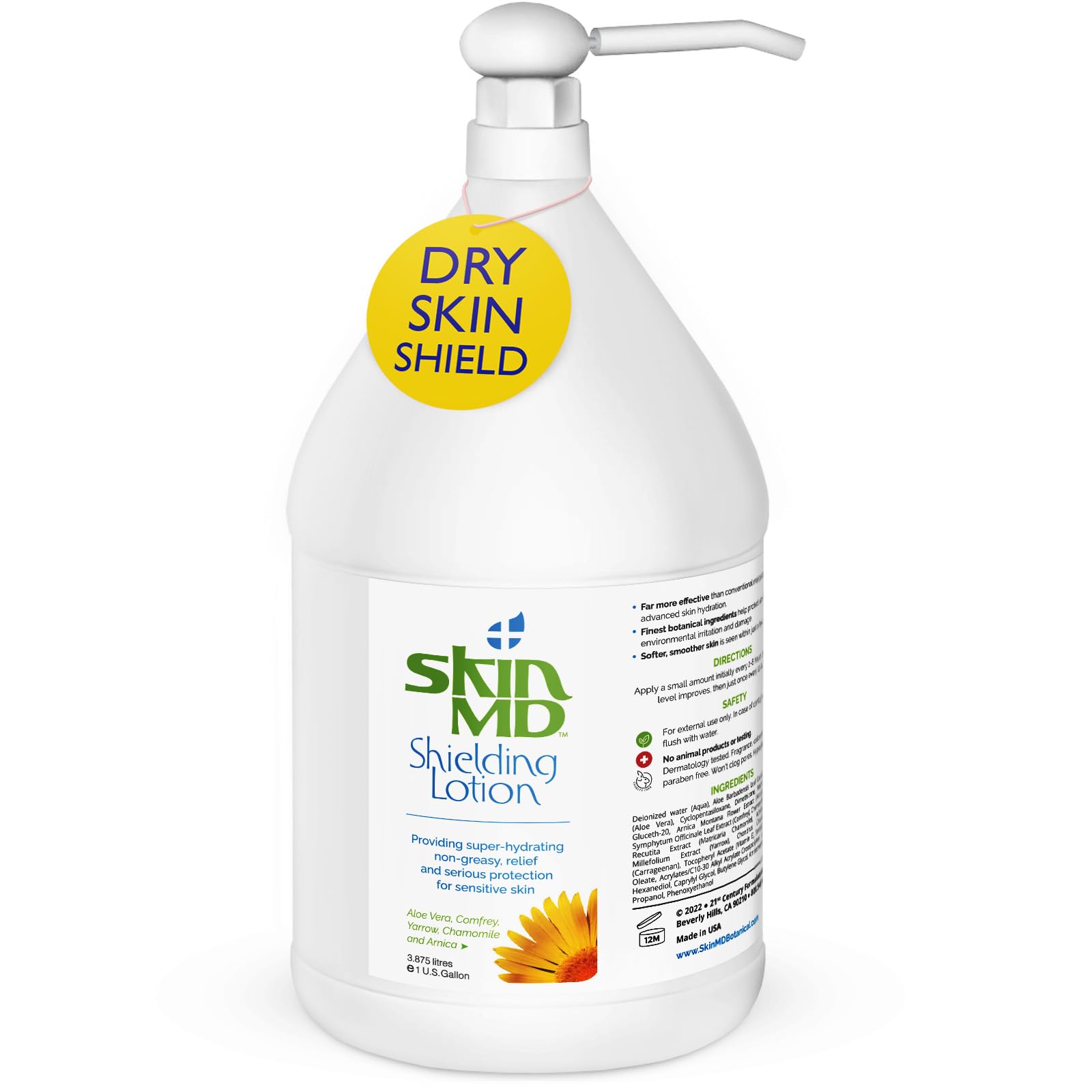 Skin MD Shielding Lotion - Hydrating Body Lotion for Sensitive Skin | Non-Greasy, Fast-Absorbing Moisturizer with Plant-Based Ingredients | Lotion for Dry Skin, Eczema & Psoriasis Relief (1 Gallon) | Perfect for Daily Use, Post-Shower Hydration & Skin Therapy