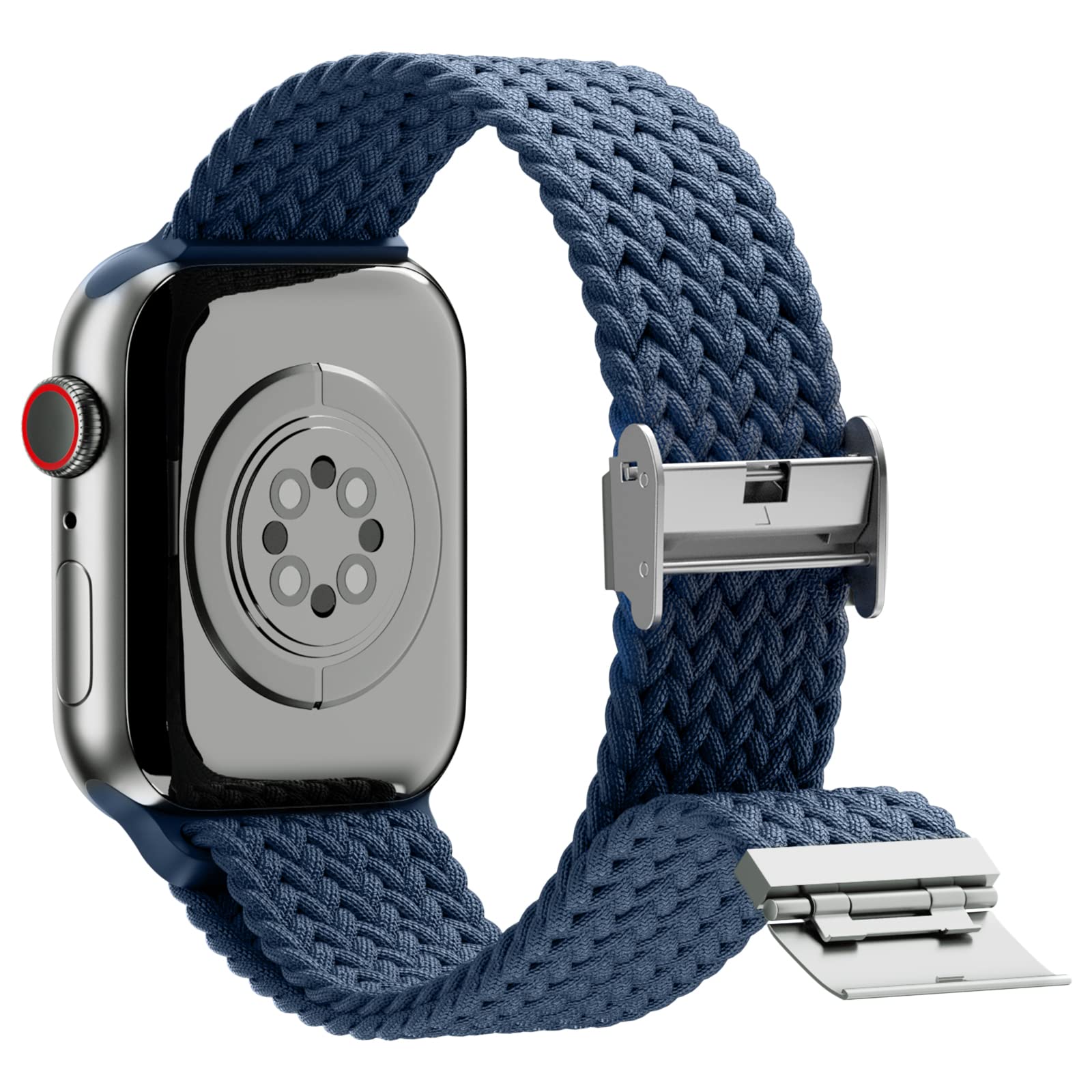 Braided Nylon Apple Watch Bands for Series 9/8/7/6/5/4/3/2/SE/Ultra/Ultra 2 - Adjustable Breathable Strap for 38mm 40mm 41mm 42mm 44mm 45mm 49mm - Perfect for Workouts, Running & Everyday Wear