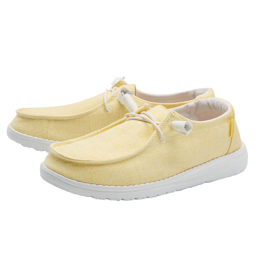 Hey Dude Women's Wendy Linen Sunshine Slip-On Loafers Size 11 - Comfortable Lightweight Casual Shoes for Women - Perfect for Walking, Travel & Everyday Wear