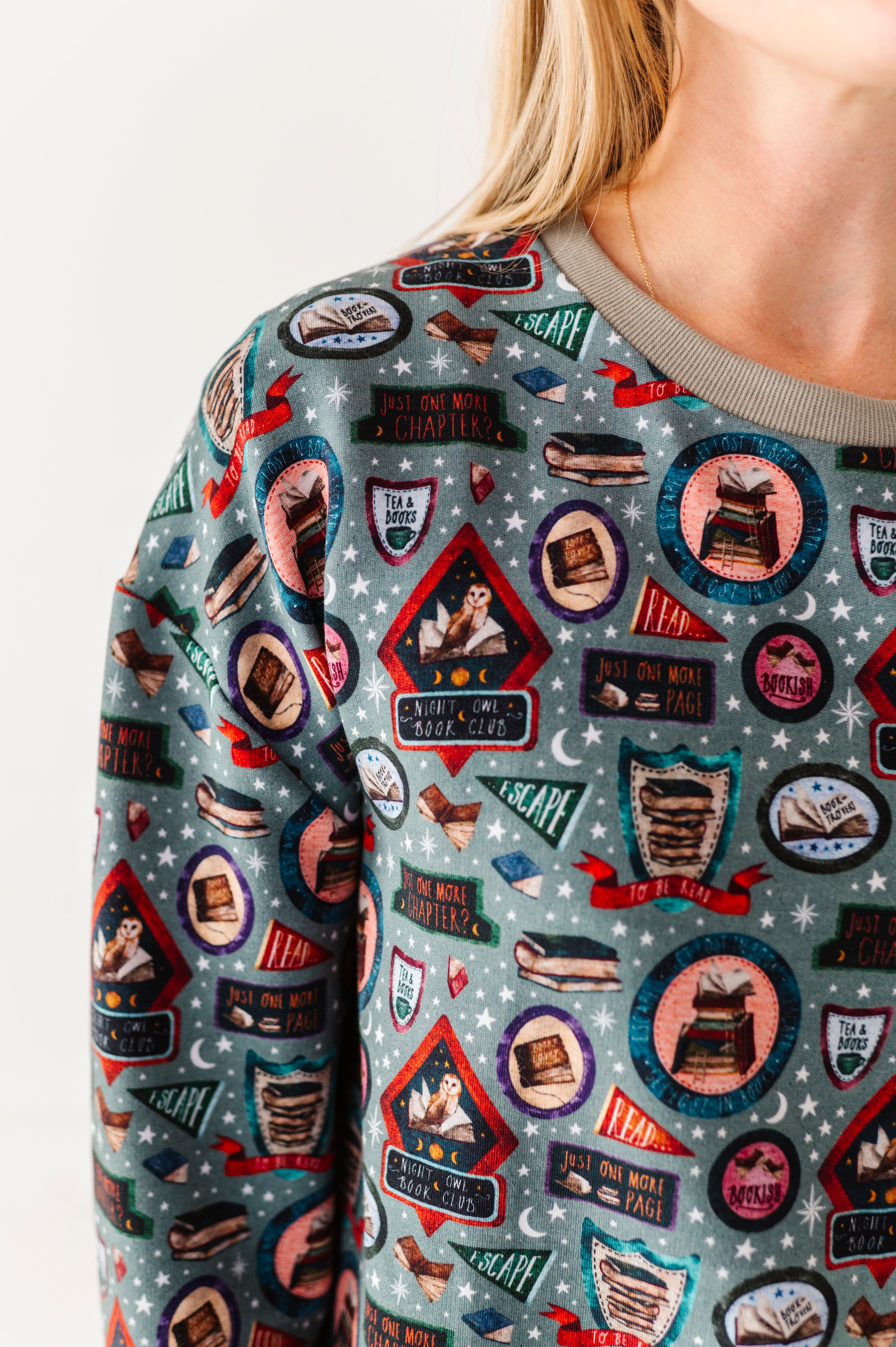 Late Night Book Club Adult Sweatshirt - Cozy Reading Sweater for Book Lovers - Perfect for Book Clubs, Library Visits & Relaxing Evenings