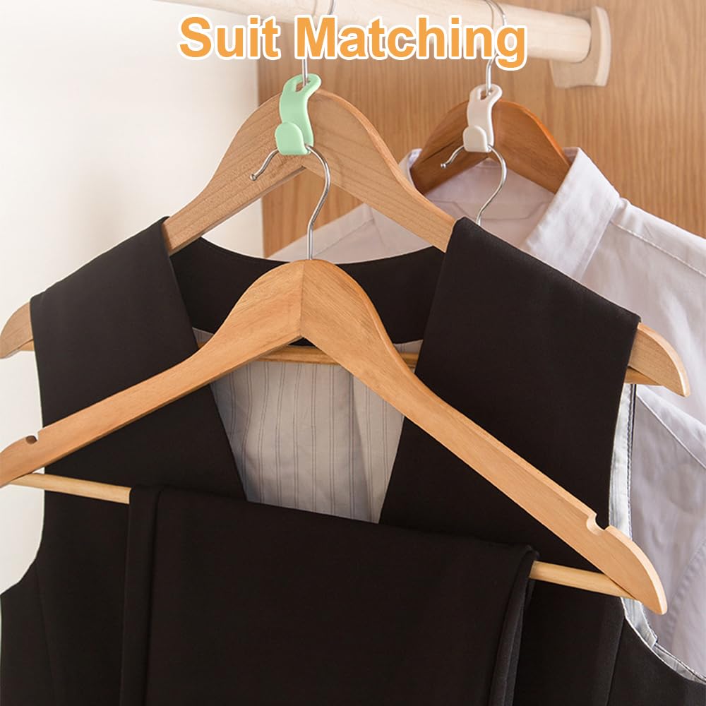 60pcs Multicolor Plastic Clothes Hanger Connector Hooks - Space Saving Closet Organizer for Plastic, Wooden & Wire Hangers | Perfect for Small Closets, Laundry Rooms & Travel Packing