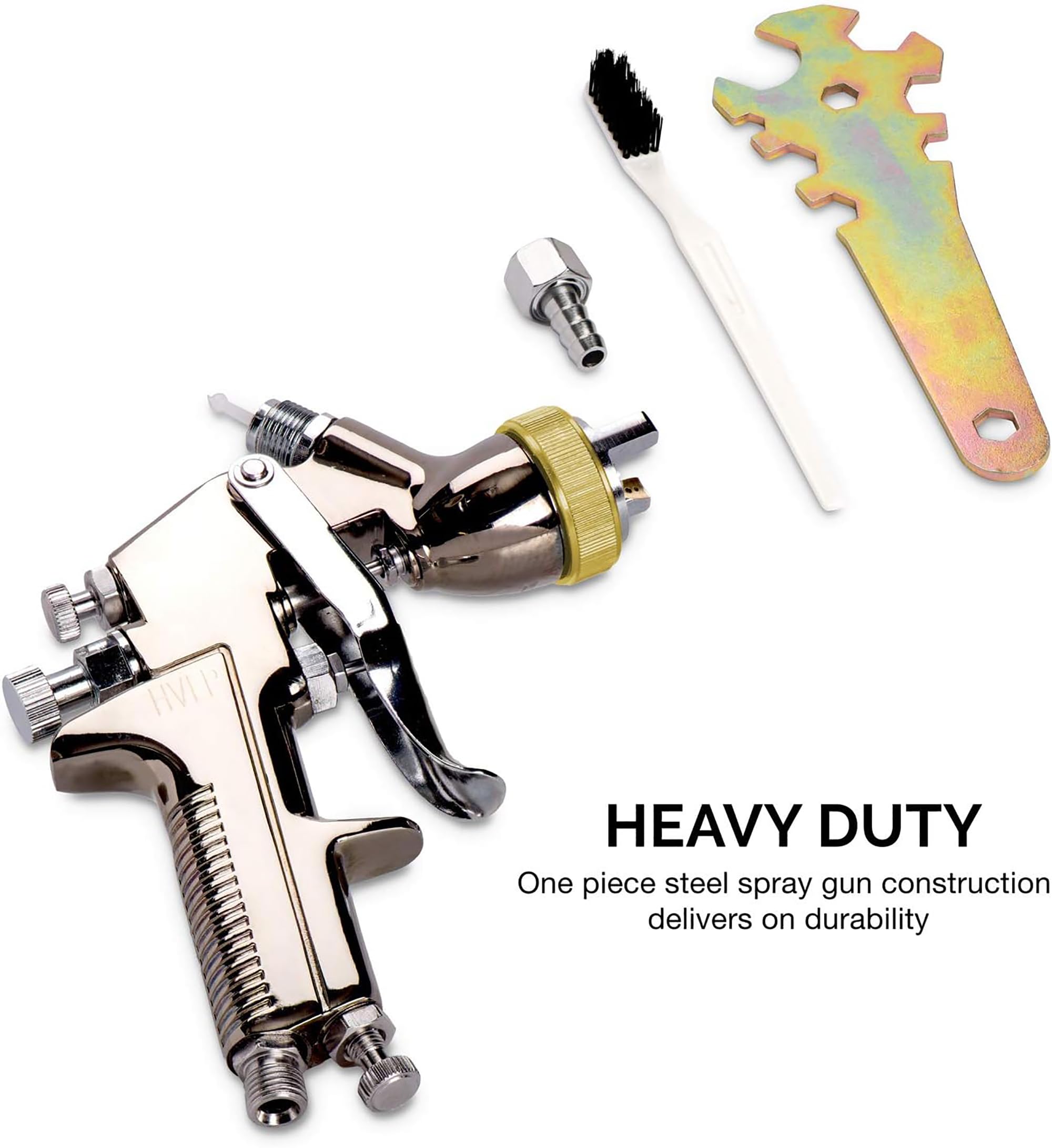 NEIKO 31215A HVLP Spray Gun Paint Sprayer Kit - 1.7mm Nozzle, 600cc Air Gauge Regulator - Professional Auto & Home Painting Tool for Cars, Furniture, Cabinets & DIY Projects