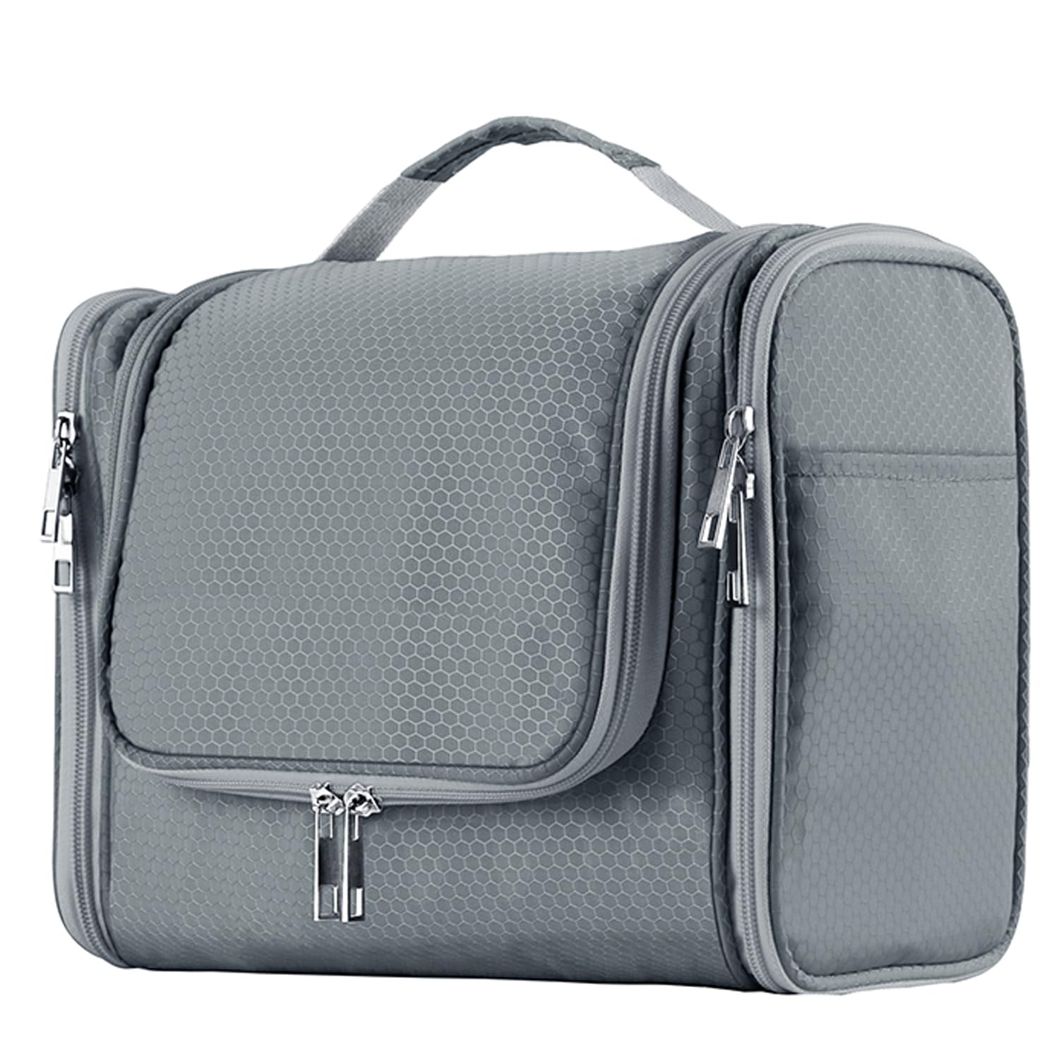 Large Water-resistant Hanging Toiletry Bag for Women & Men - Spacious Travel Cosmetic Organizer with Multiple Pockets, Perfect for Makeup, Shaving Essentials & Full-Sized Toiletries (Gray) | Ideal for Air Travel, Camping & Gym Use