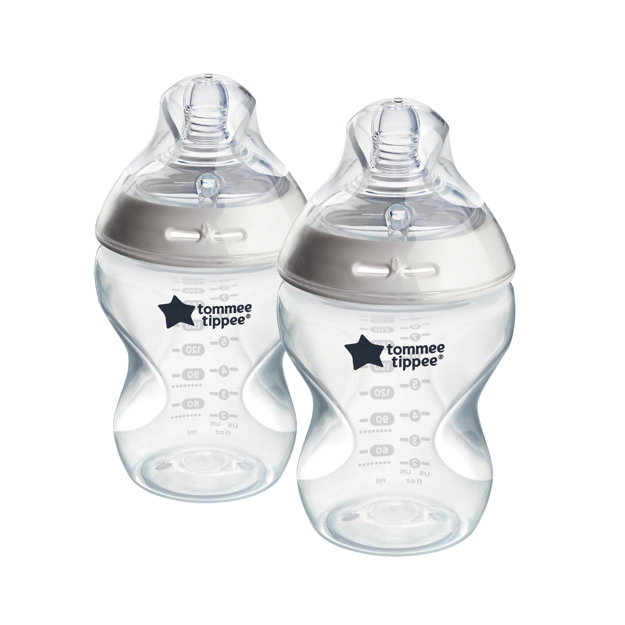 Tommee Tippee Baby Bottles 260ml (Twin Pack) - BPA-Free, Anti-Colic, Easy-Grip - Perfect for Newborns & Infants - Ideal for Breastfeeding, Formula Feeding & On-the-Go Use