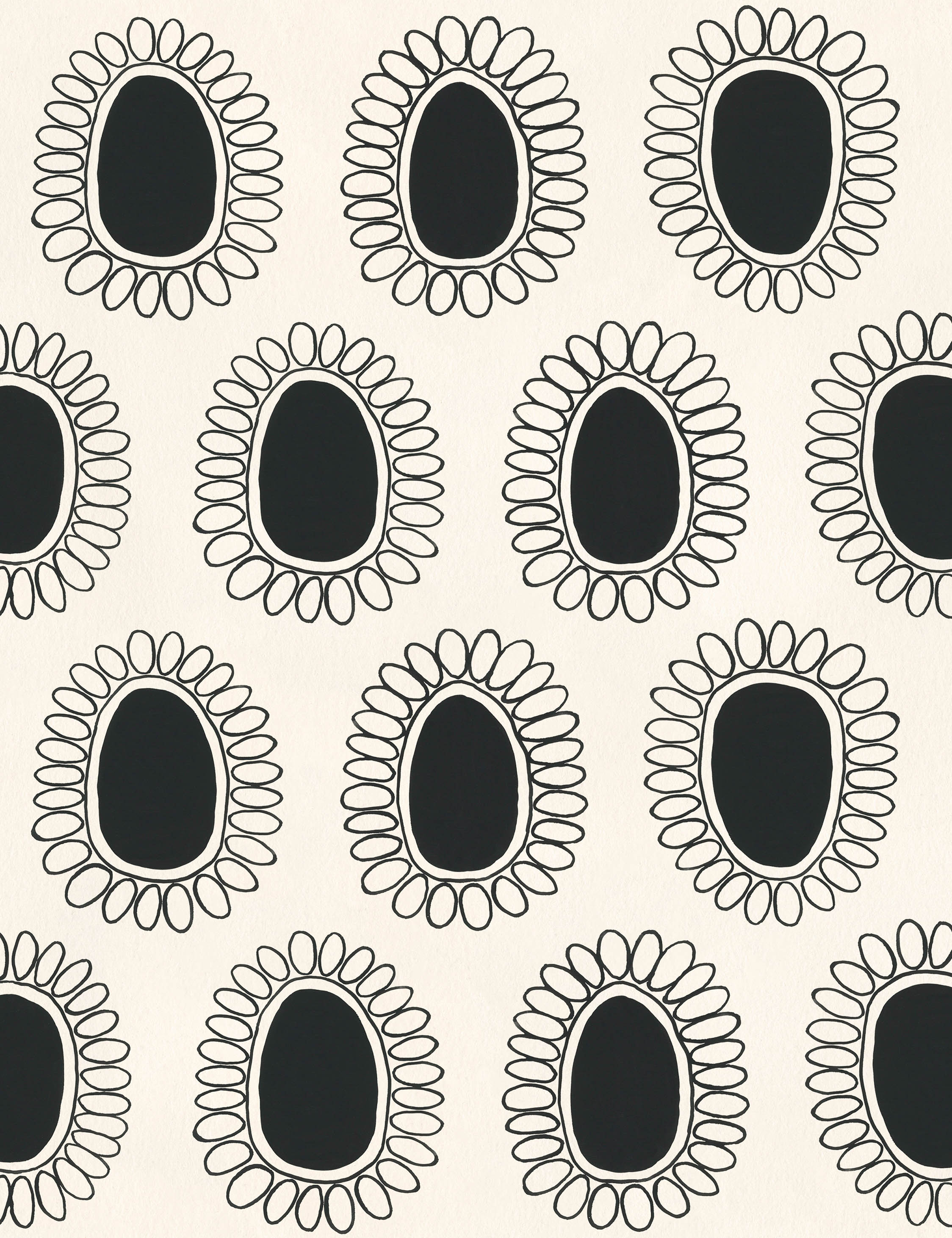 Susan Hable Swatch Ivory Garden Flower Wallpaper - Floral Peel and Stick Wallpaper for Bedroom, Living Room, Nursery Decor