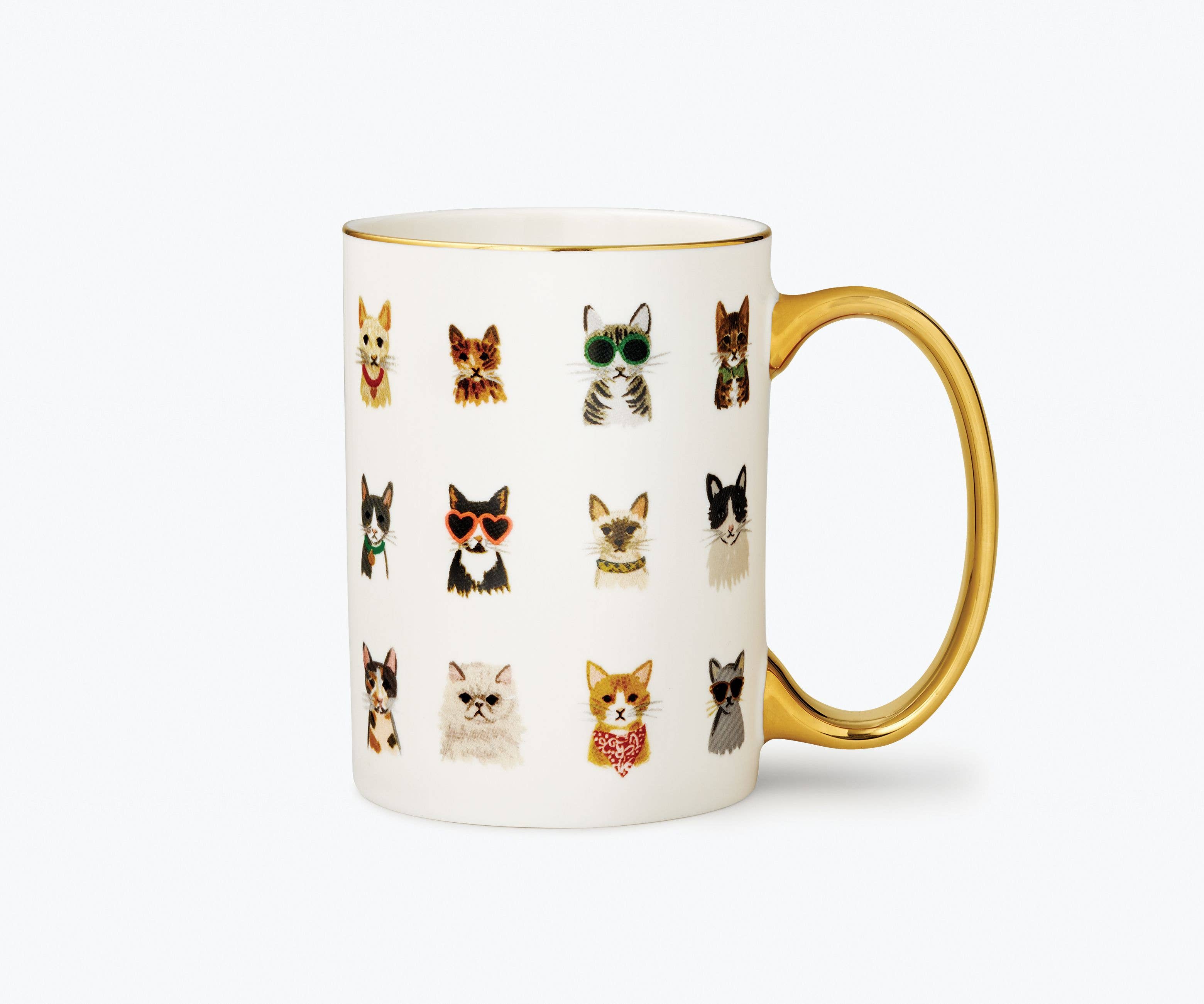 Stylish Cool Cats Porcelain Coffee Mug - Perfect for Home, Office & Gift Giving - Cute Cat-Themed Ceramic Cup for Tea, Coffee & Hot Beverages
