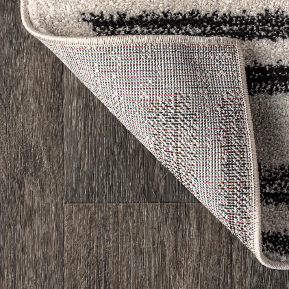 Khalil Modern Berber Stripe Area Rug - Soft Moroccan Style Non-Slip Living Room Carpet for Home Decor, Bedroom & Office
