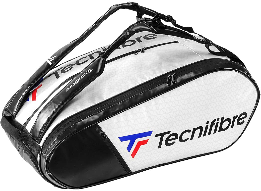 Tecnifibre Tour Endurance Tennis & Squash Bag (White/Navy) - Waterproof UV-Resistant Sports Bag for Rackets (Backpack, 6R, 12R, 15R) | Perfect for Court Training & Travel