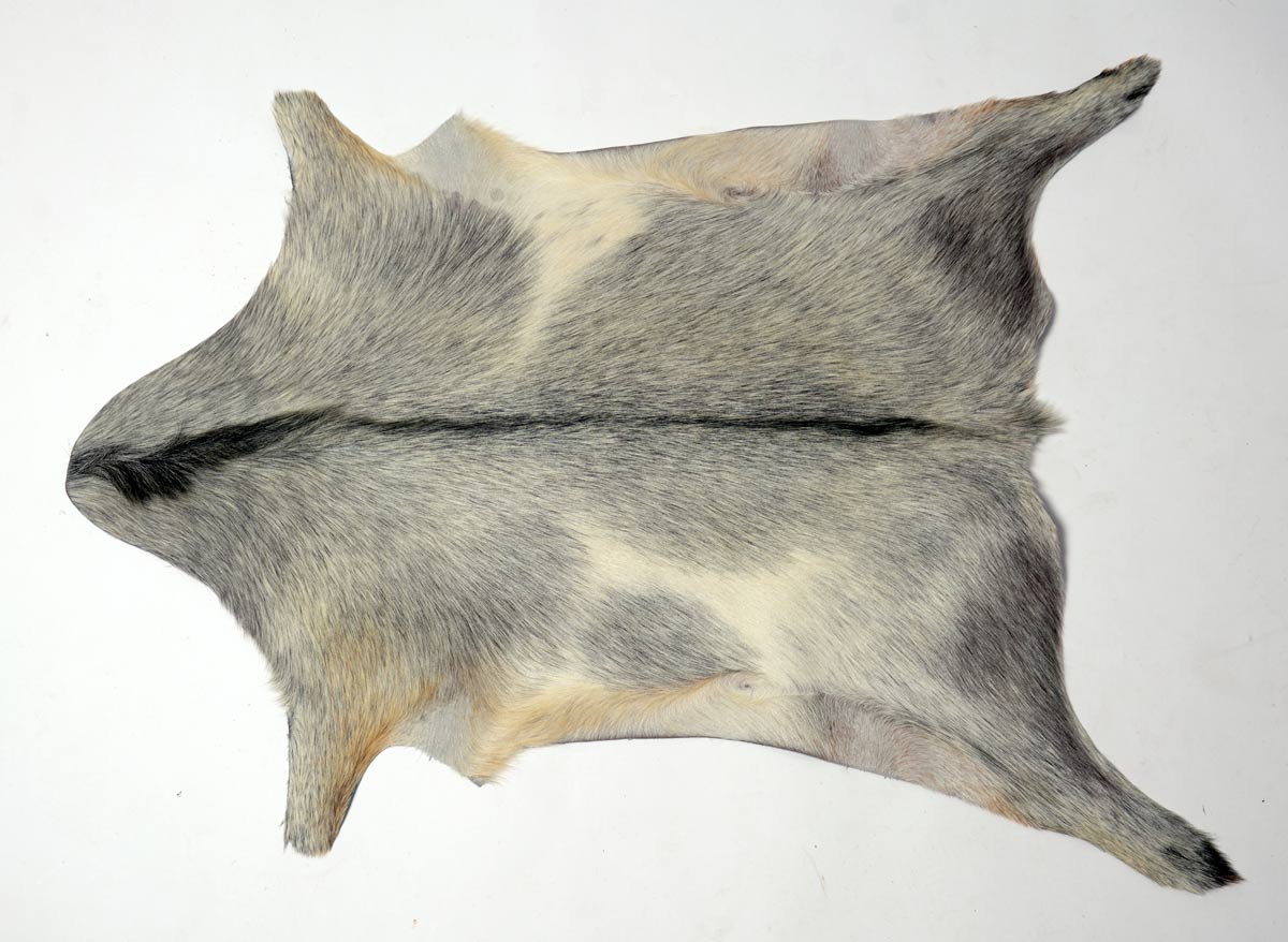 Premium Natural Goat Skin Leather - Grey & Off White - Perfect for Handbags, Wallets & Home Decor Accessories