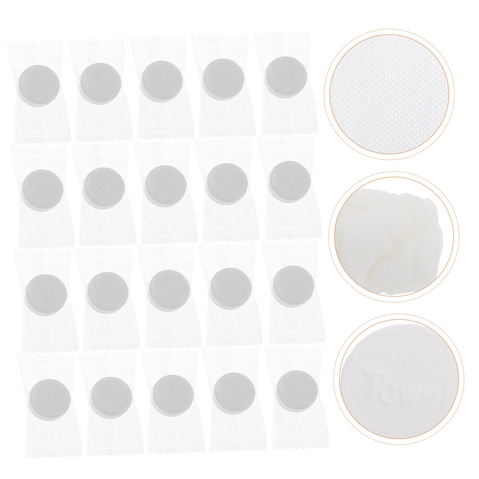 iPetboom 20-Pack Compressed Face Towels - Reusable, Biodegradable, Pure Cotton Non-Woven Facial Wipes for Travel, Camping, Gym & Daily Use | Skin-Friendly, Quick-Drying Toilet & Wash Cloths (White)