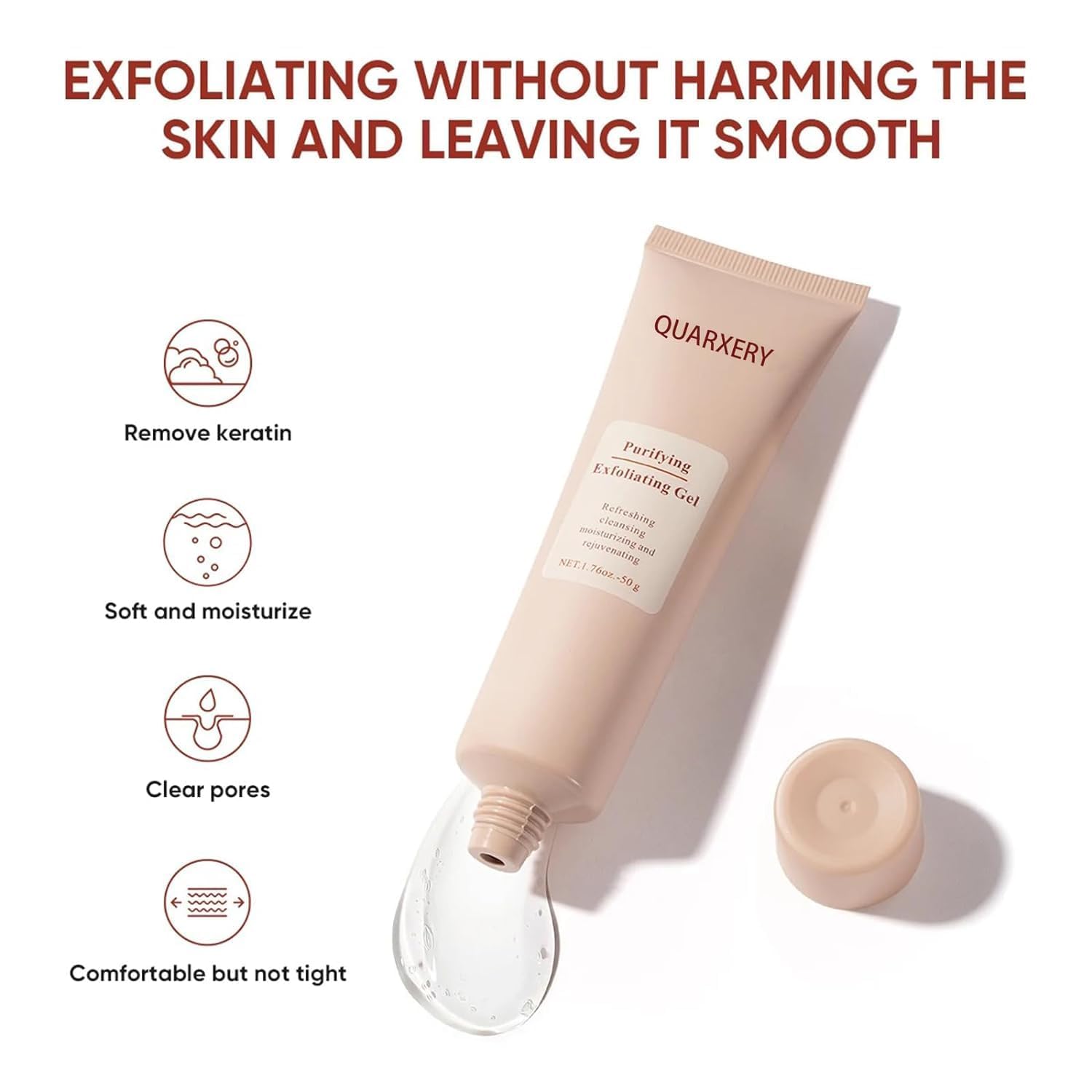 Quarxery Purifying & Brightening Exfoliating Gel - Deep Cleansing Face & Body Scrub for Smooth Skin | Acne Treatment, Blackhead Removal & Glowing Complexion | Perfect for Daily Skincare Routine & Spa Days