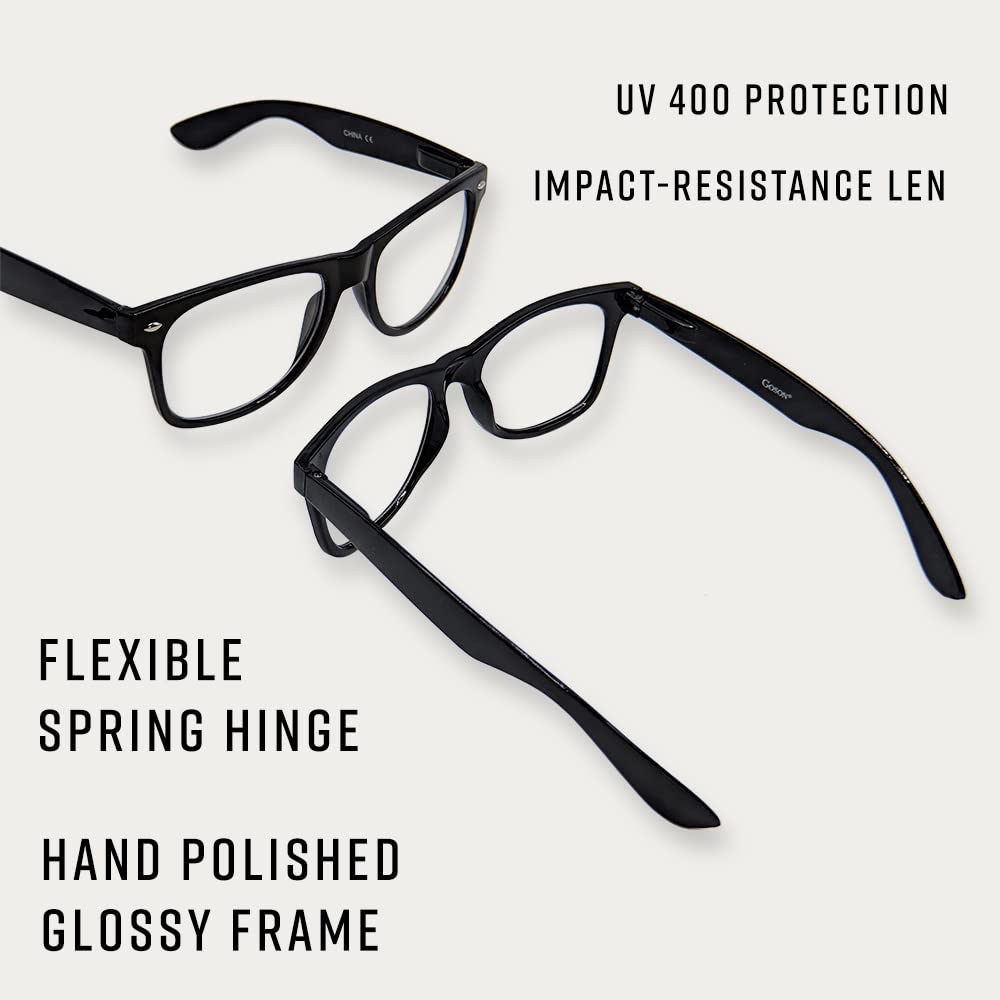 Goson Clear Lens Non-Prescription Eyeglasses Frames for Women & Men - Lightweight Comfortable Reading Glasses for Office, Computer Use & Fashion Accessory