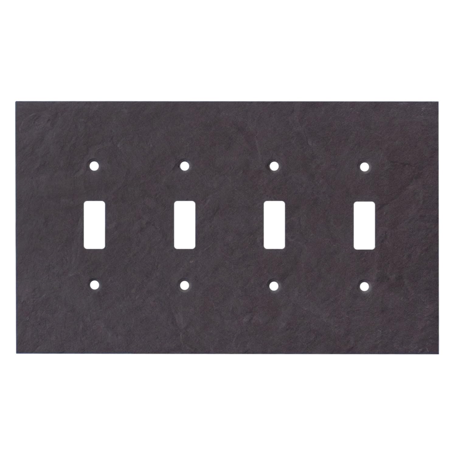 Decorative Vermont Slate Purple Electrical Switch Plate Cover - 4 Gang Quad Toggle Outlet Wall Plate (8.5”W x 5”H) | Natural Earth Tone Light Switch Faceplate for Home, Office & Commercial Spaces