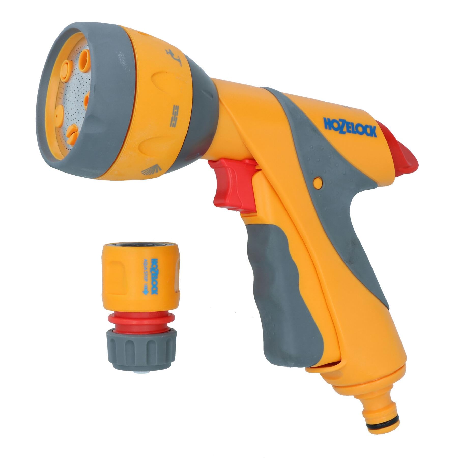 AB Tools Hozelock Multi Spray Plus Nozzle - 6 Function Adjustable Garden Hose Spray Gun for Lawn, Garden & Car Washing | Heavy Duty Watering Nozzle with Ergonomic Grip