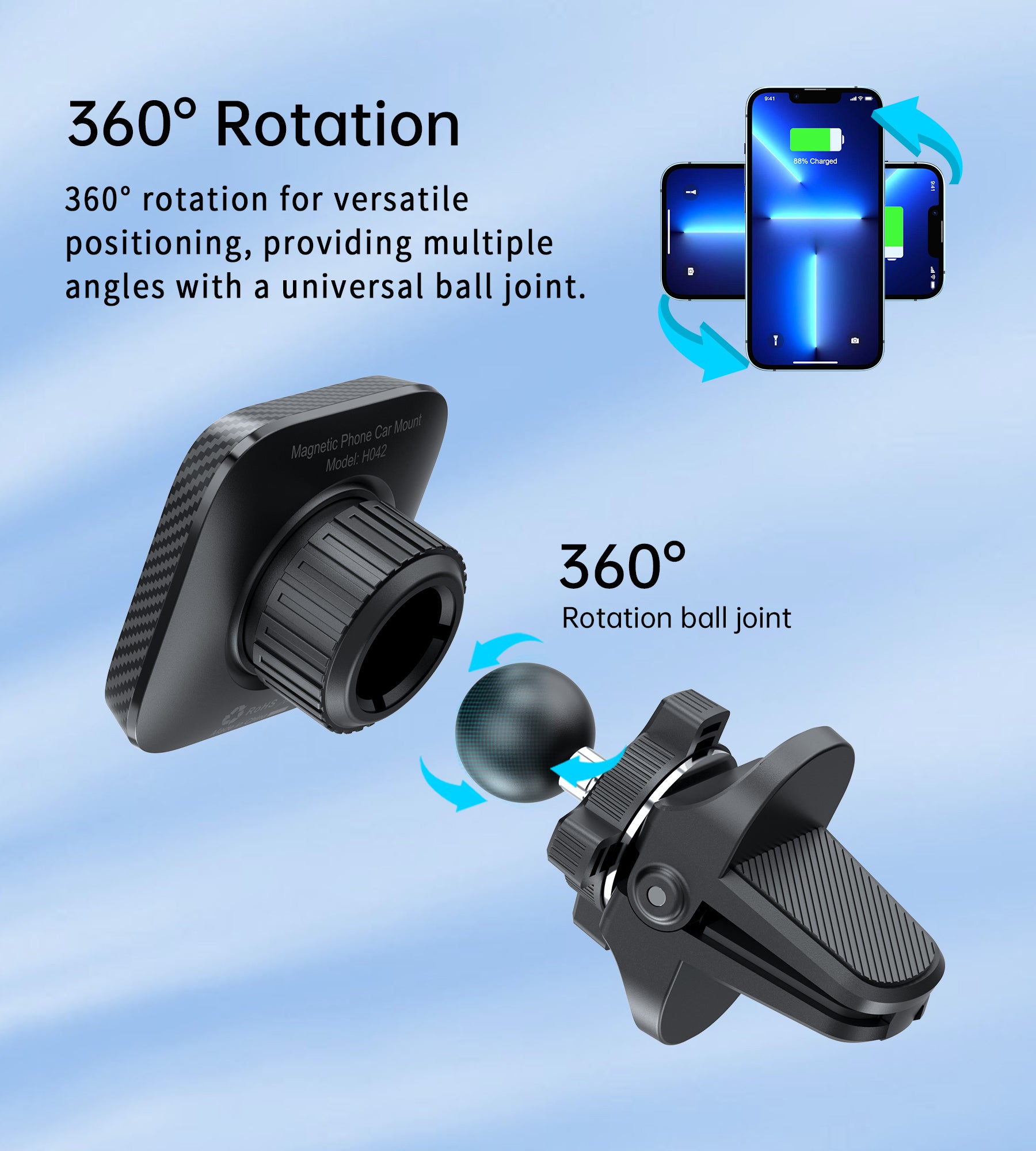 Choetech Magnetic Car Mount Stand for iPhone 12/13/14/15 - Strong Hold Phone Holder for Safe Driving & Hands-Free Navigation