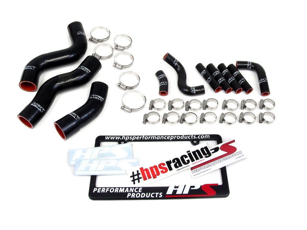 HPS 57-1441-BLK-2 Black Silicone Radiator Coolant Hose Kit - High Performance Heater Hose Replacement for Improved Engine Cooling - Perfect for Car, Truck & SUV Upgrades