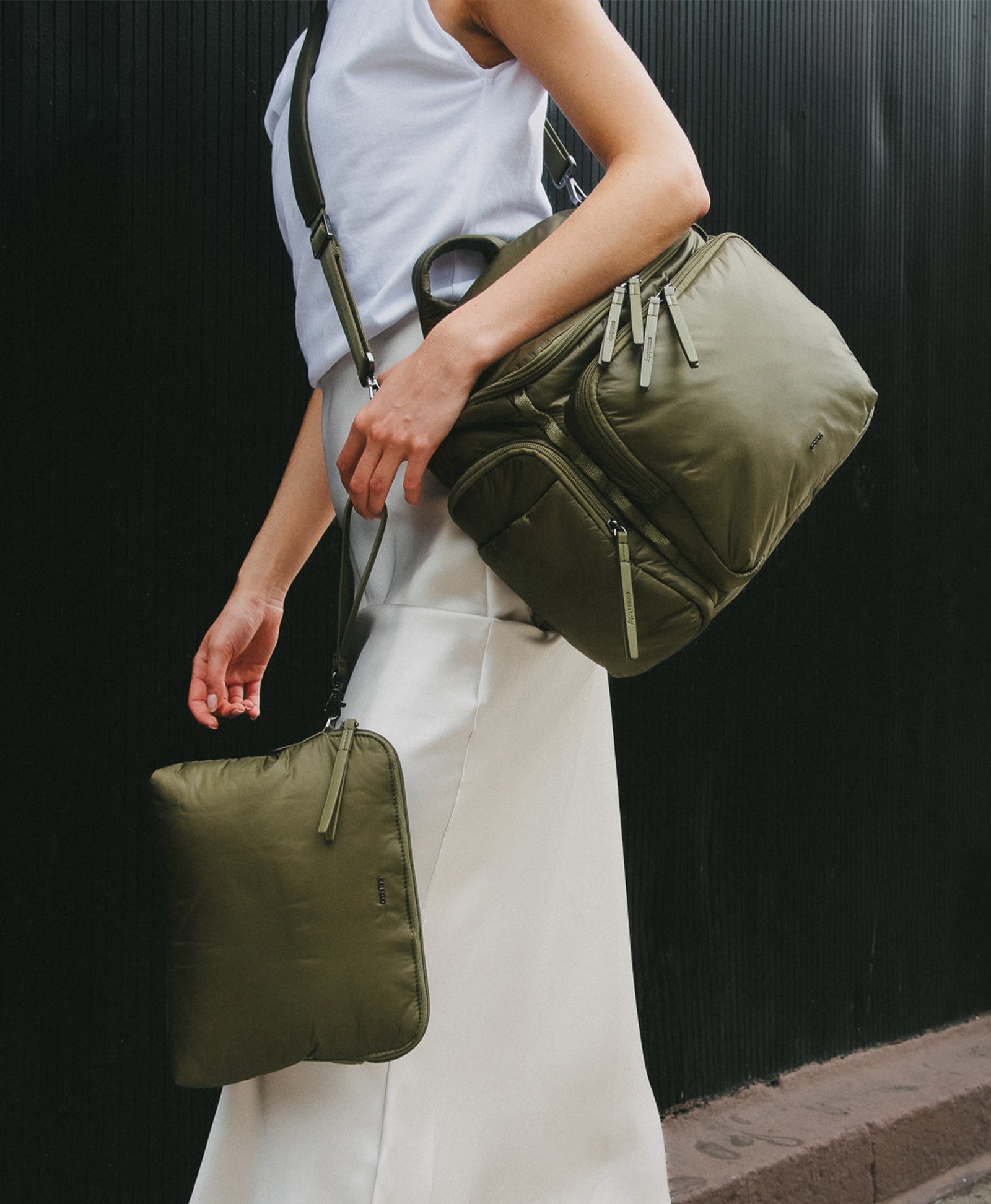 Multipurpose Baby Pouch - Compact & Stylish Diaper Bag Organizer for Travel & Daily Use (Olive Green)