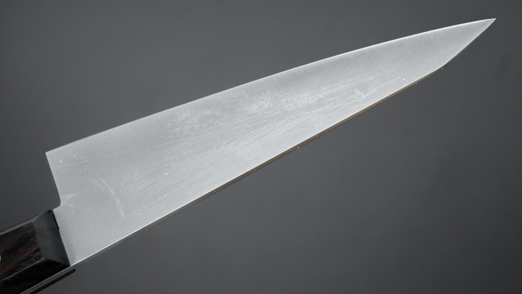 Hitohira Vintage SK Honesuki Japanese Boning Knife - Kaku Ebony Wood Handle (No Bolster) - Perfect for Butchers, Chefs & Home Cooks for Poultry & Meat Preparation