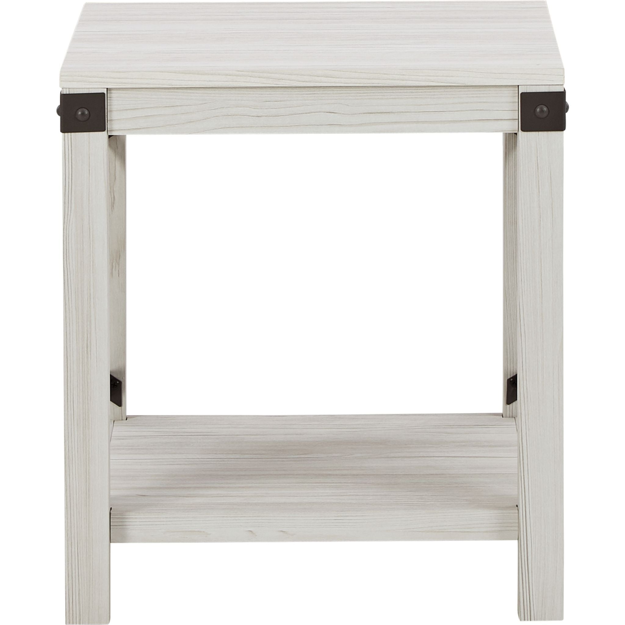 Bayflynn Whitewashed End Table - Modern Nightstand for Bedroom, Living Room, or Office - Small Side Table with Rustic Farmhouse Style
