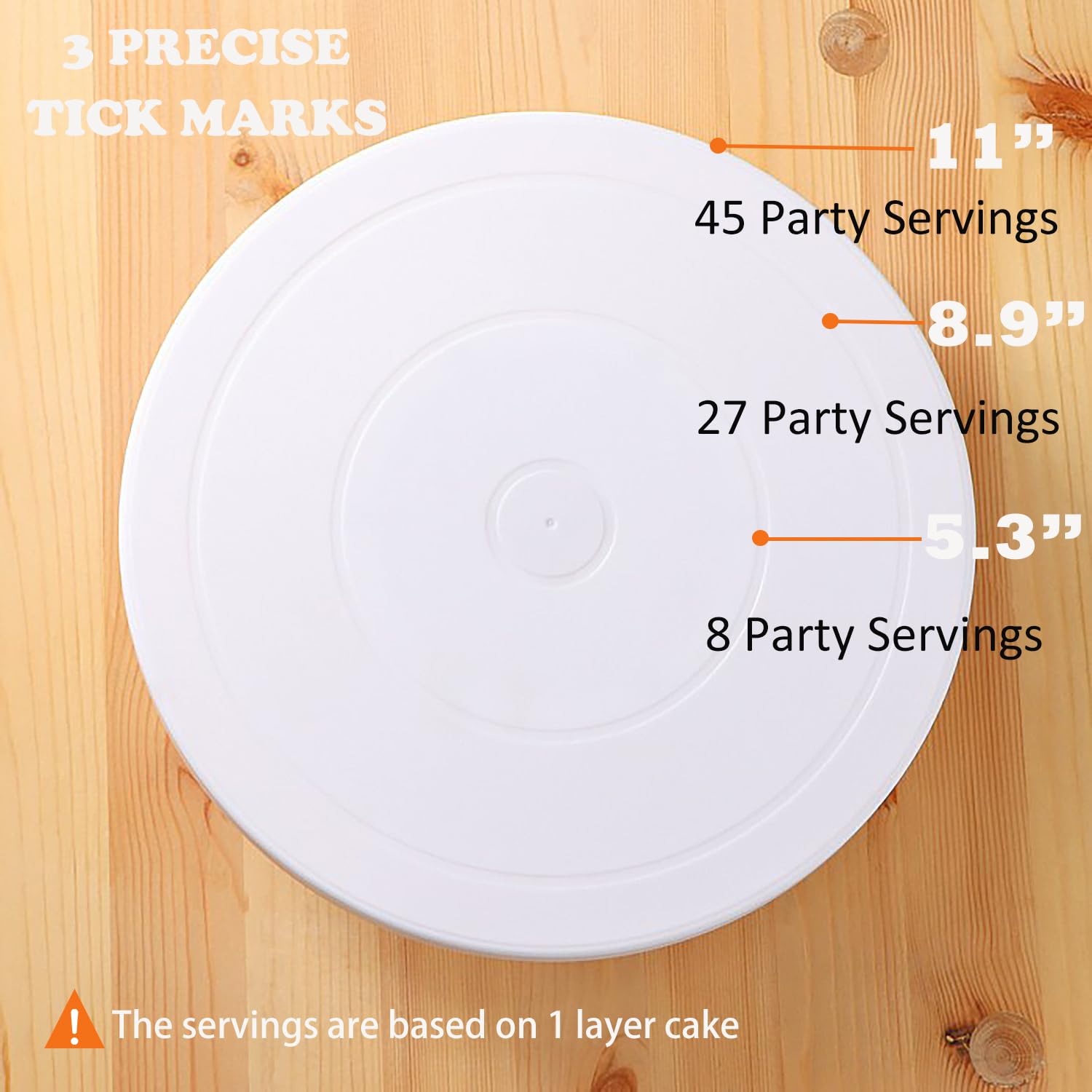 11 Inch Rotating Cake Stand Turntable - Smooth Revolving Baking Supplies for Cakes, Cupcakes, Cookies & Muffins (White) | Perfect for Home Baking, Cake Decorating & Dessert Displays