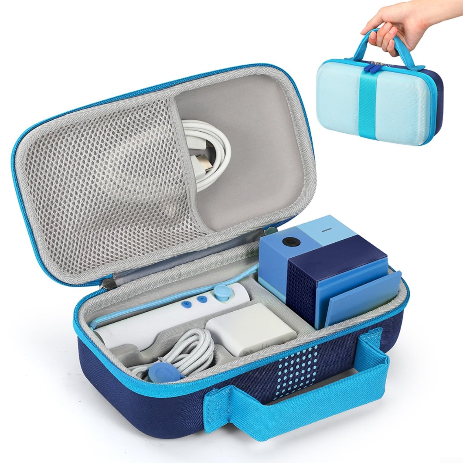 PS5 Playstation Portal Hard Travel Case - Protective Shell for PS5 Console, Headphones, Charger & Accessories - Durable Storage & Travel Protection (Blue) - Perfect for Gaming on the Go & Secure Storage