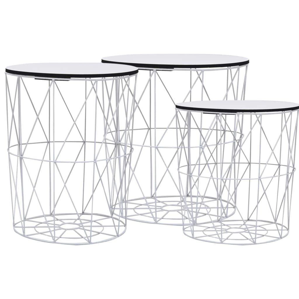 Modern White 3-Piece Coffee Table Set - SKM Contemporary Living Room Furniture for Small Spaces, Home Decor & Apartment Essentials