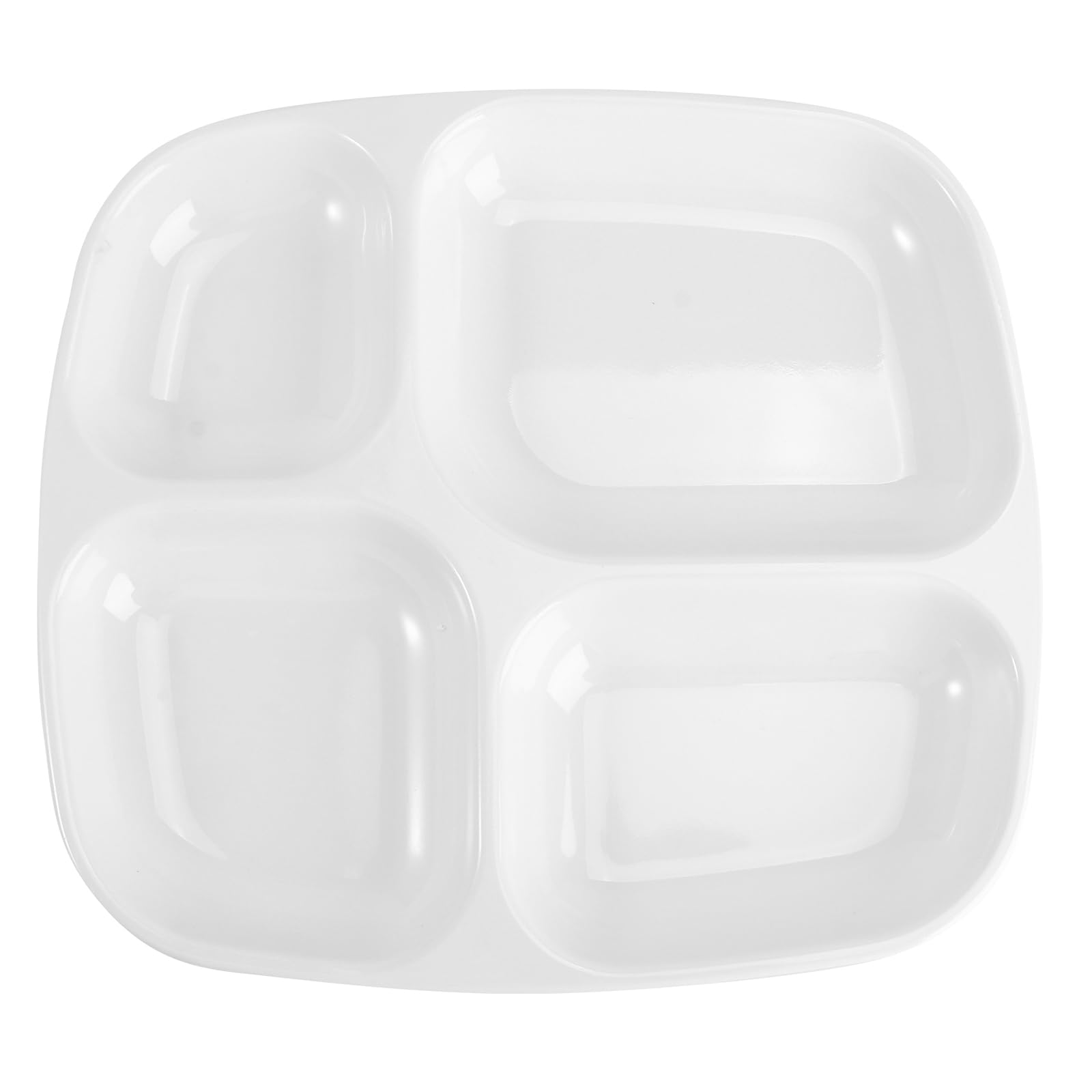4-Piece Japanese Ceramic Divided Dinner Plates Set - Eco-Friendly Wheat Straw Kids Divided Tray & Bowl - Square Baby & Toddler Feeding Dishes for Home, School, and Picnic Use