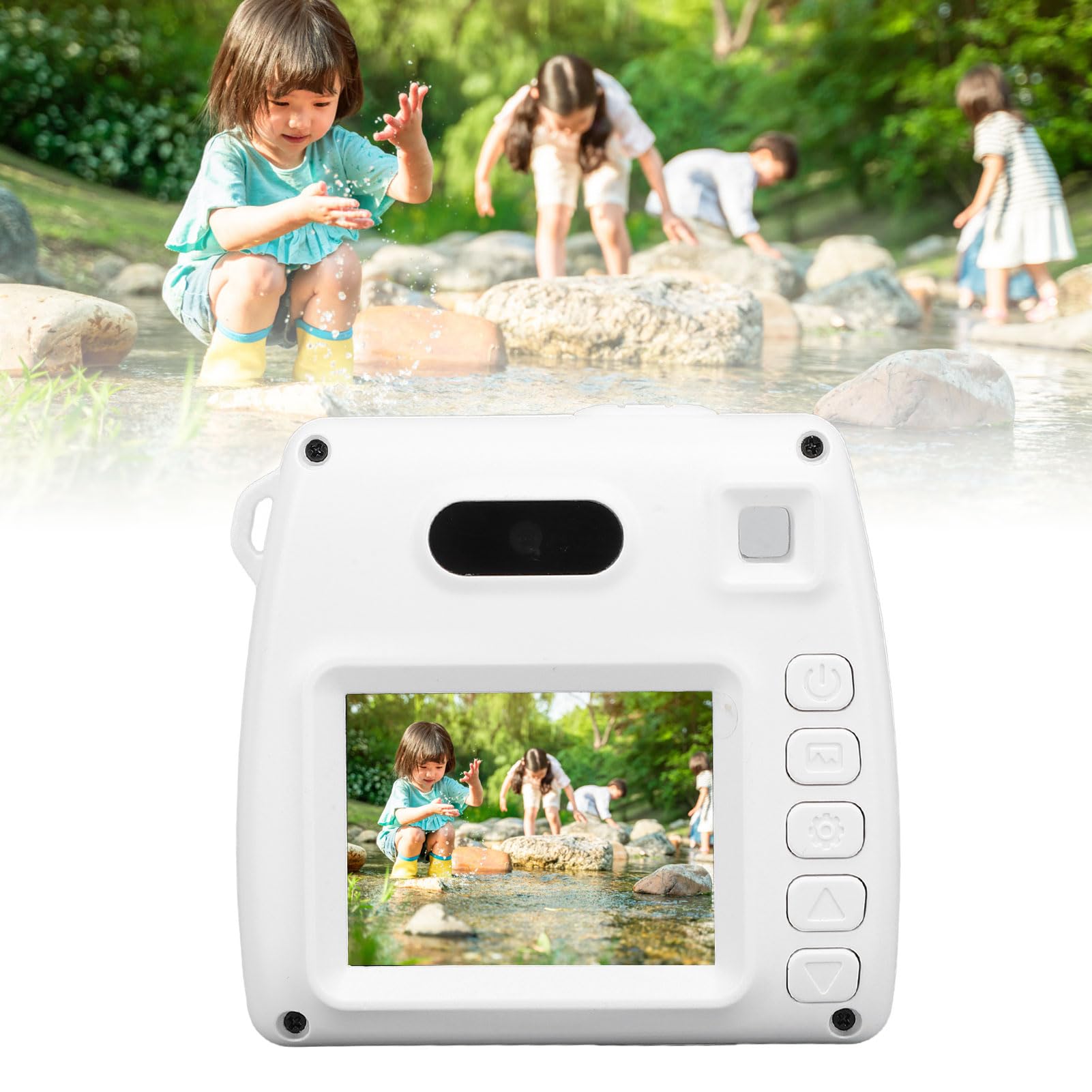 HD 1080P Digital Camera with 48MP Dual Lens & 2.0 Inch Screen - Compact Point and Shoot Camera for Vlogging, Travel, Teens and Students (White) | Perfect for YouTube Videos, Family Events & Outdoor Adventures