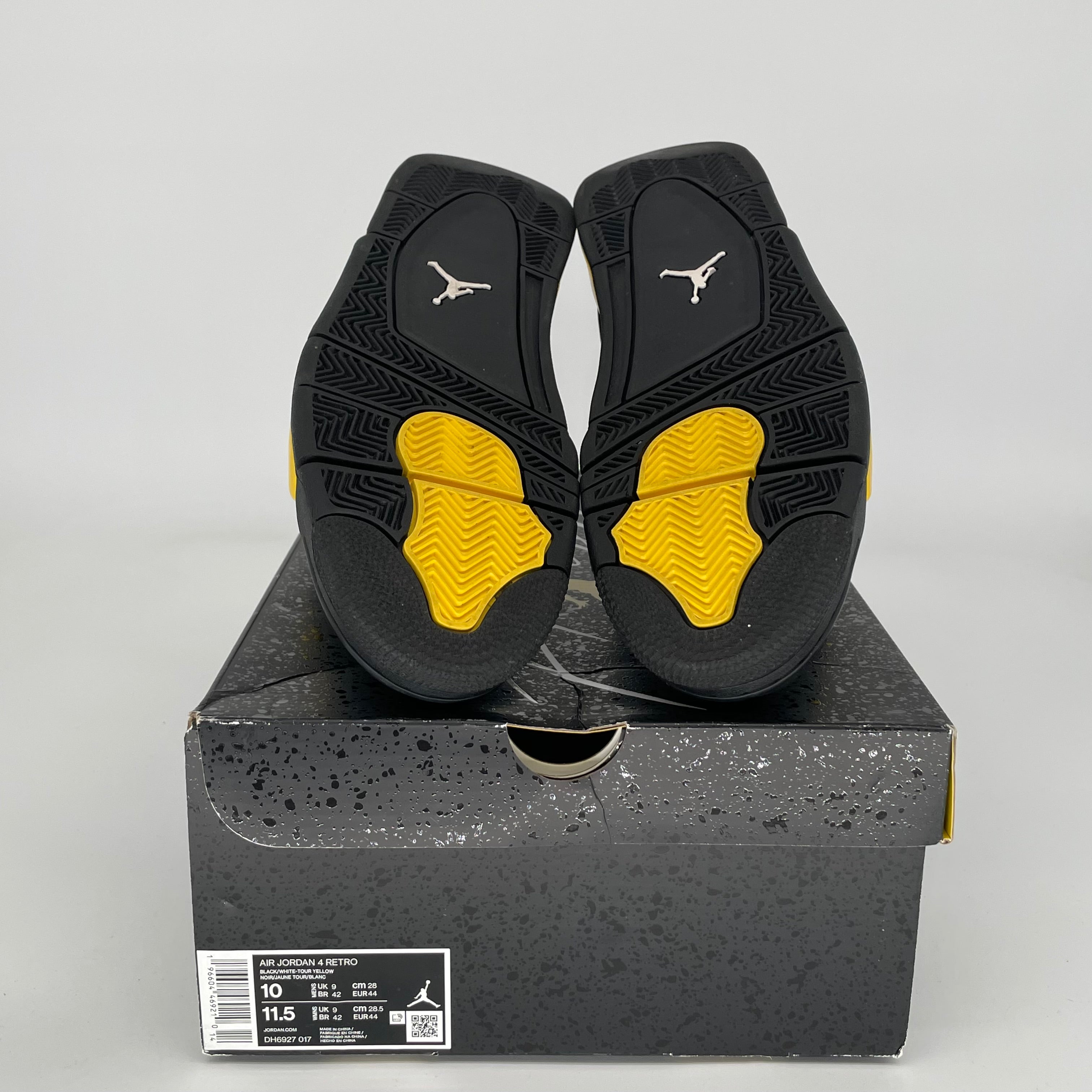 AIR JORDAN 4 THUNDER Retro Sneakers - Men's Size 10 (DH6927-017) - Basketball Shoes for Streetwear & Casual Outfits