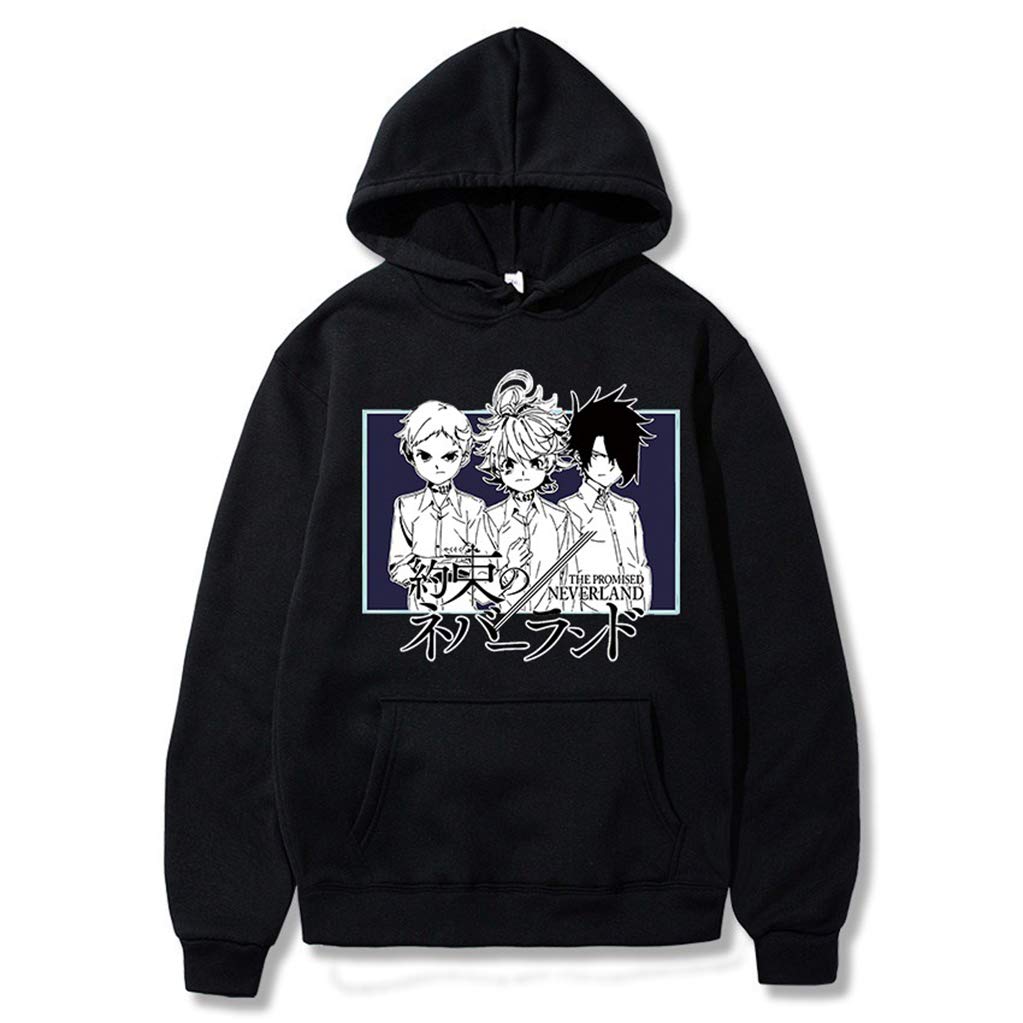 Japanese Anime The Promised Neverland Hoodie - Women's Pullover Sweatshirt | Cute Kawaii Fashion for Cosplay, Anime Conventions & Casual Wear