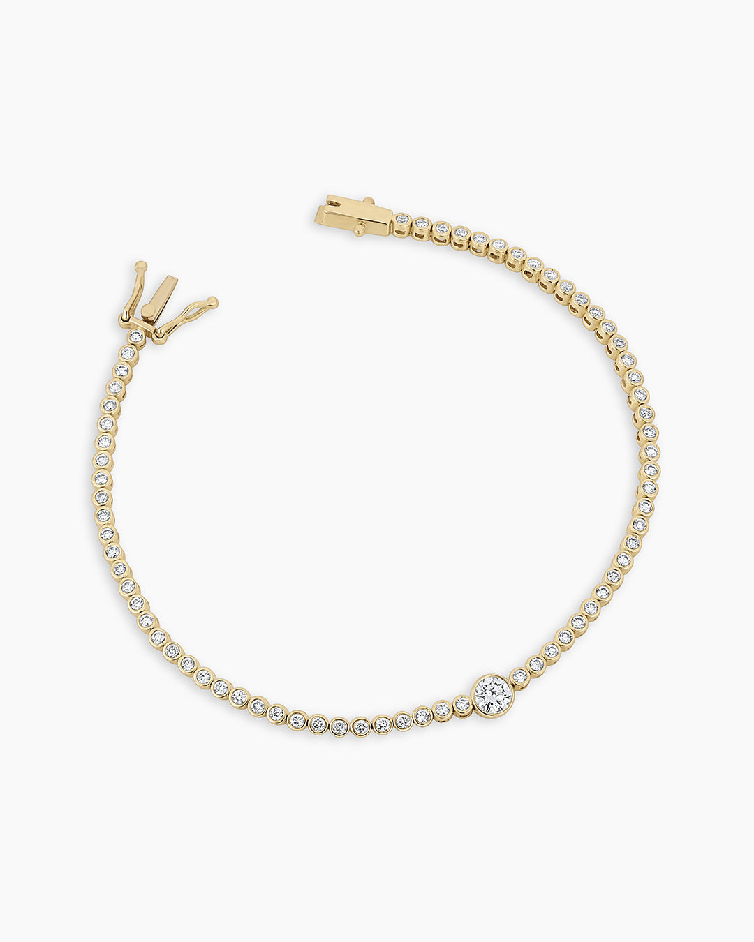 Lab Grown Diamond Tennis Bracelet for Women - 14K Gold Circle Link Chain Bracelet - Elegant Jewelry for Weddings, Parties & Special Occasions