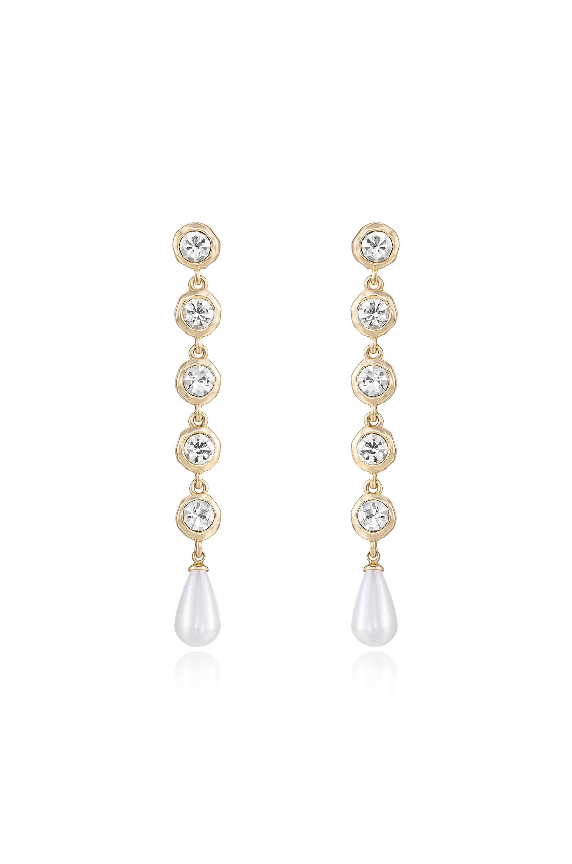 Elegant Modern Crystal and Pearl Dangle Earrings for Women - Fashion Jewelry Gift for Party, Wedding & Special Occasions