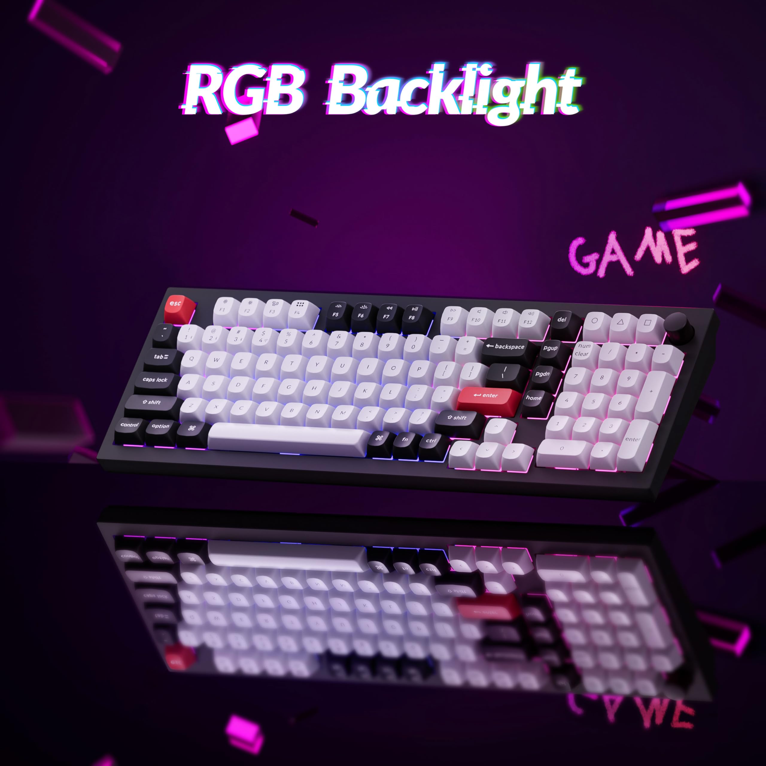 Keychron Q5 HE Wireless Gaming Keyboard with Hall Effect Gateron Double-Rail Magnetic Switches - Adjustable Actuation, 2.4GHz/Bluetooth/Wired, QMK RGB Backlit, Aluminum Frame for Mac/Windows/Linux (Black) | Perfect for Competitive Gaming, Office Work & Programming