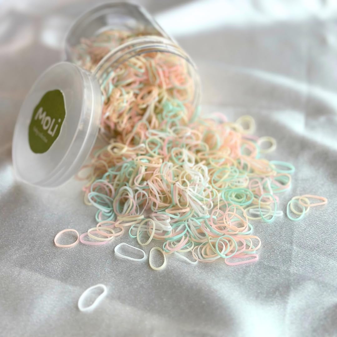 1500PCS Baby Hair Elastics - Soft Rubber Bands for Toddler Girls (Multicolor) - Perfect for Thin Hair & Daily Styling