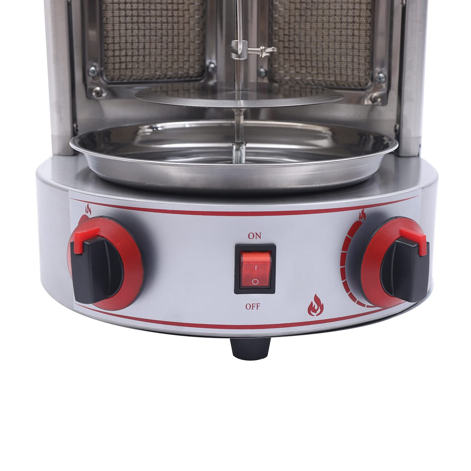 Vertical Rotisserie Shawarma Grill Machine - 2 Burner Gas Broiler for Restaurants, Home Kitchens | Perfect for Middle Eastern Cuisine, Gyros & Chicken Shawarma