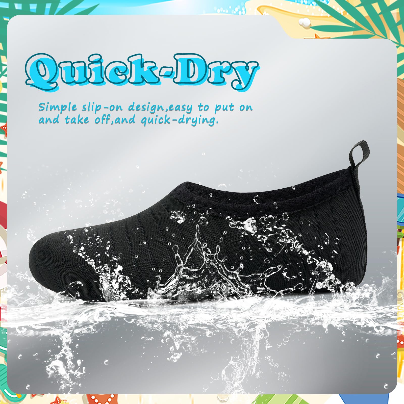 Deevike Kids Water Shoes for Boys & Girls - Quick Dry Barefoot Aqua Socks for Beach, Swimming, Surfing & Outdoor Activities - Perfect for Toddler Sports, Pool Play & Summer Adventures