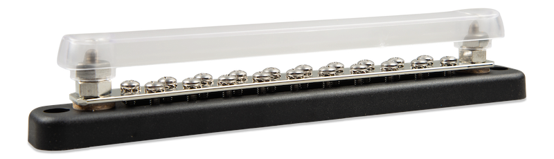 150A 2P Busbar with 20 Screws and Cover - Heavy Duty Electrical Power Distribution for Solar Panels, Battery Banks, and Industrial Applications