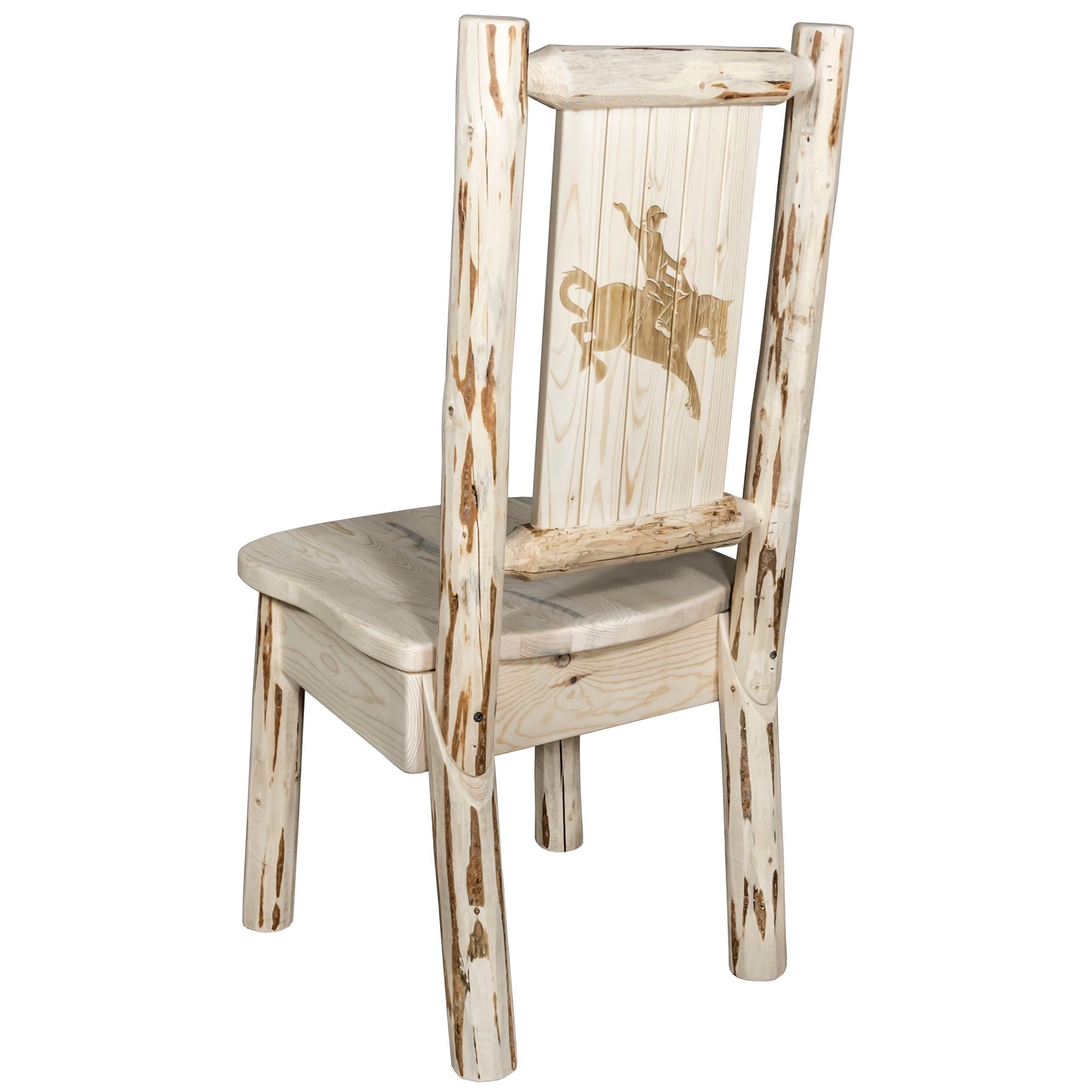 Montana Side Chair with Laser Engraved Design - Modern Wooden Dining Chair for Kitchen, Living Room & Office - Perfect for Home Decor & Small Spaces