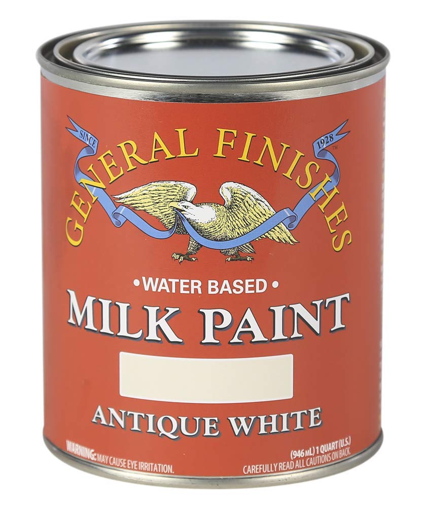 General Finishes Water Based Milk Paint - 1 Pint, Antique White - Perfect for Furniture Restoration, DIY Projects & Home Decor