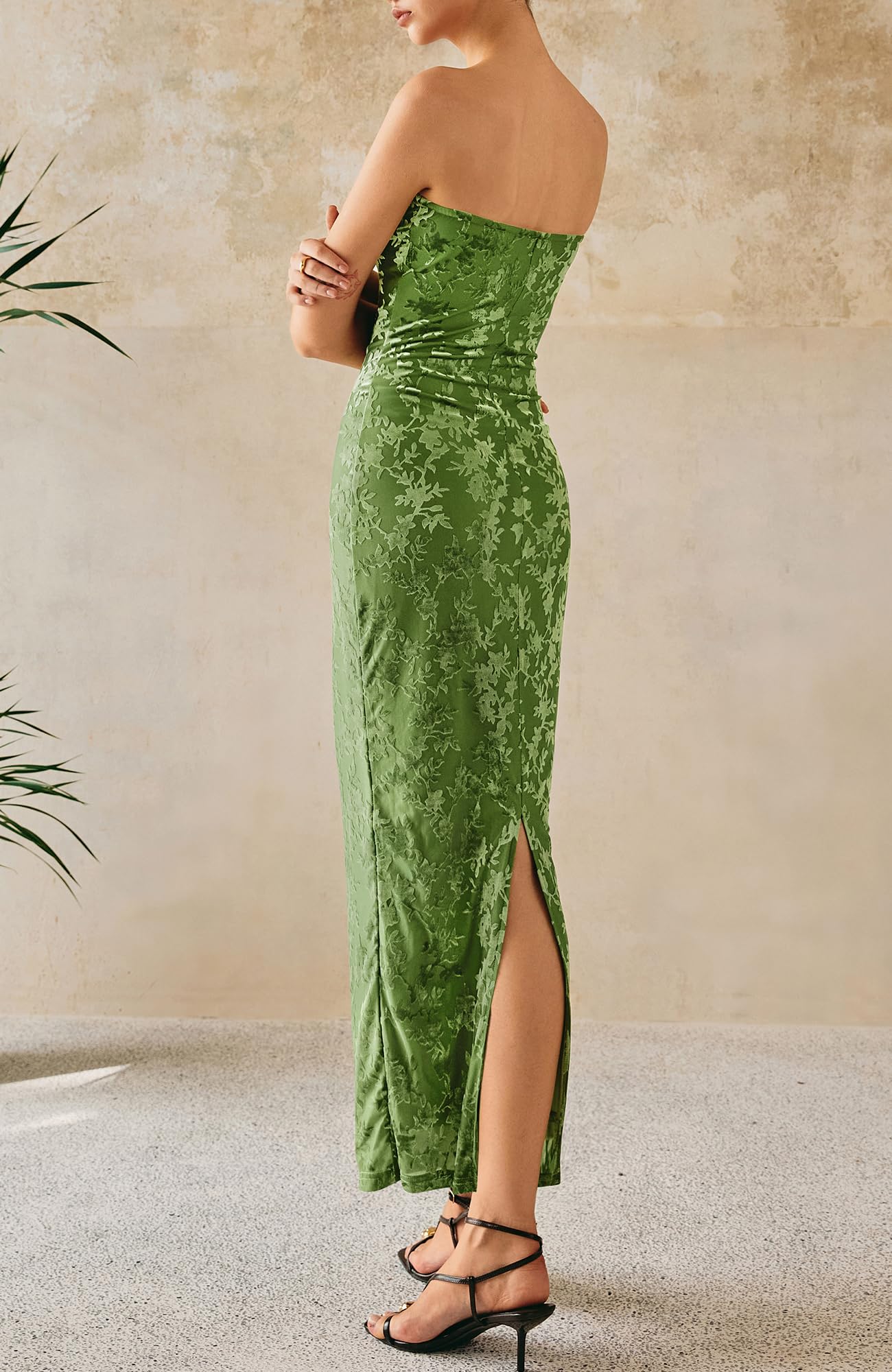 BTFBM Women's Elegant Floral Bodycon Maxi Dress 2025 - Wedding Guest, Cocktail Party & Spring Occasion Dresses with Side Split for Formal Events & Evening Wear