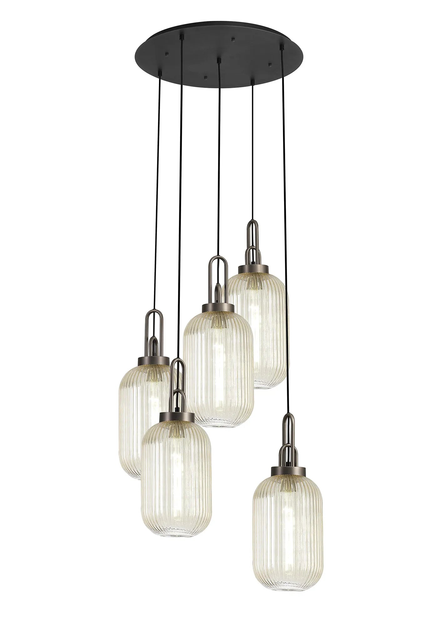 Stylish Cadiz 5-Light Cluster Pendant Light Fixture - Modern Ceiling Lighting for Dining Room, Kitchen & Living Room