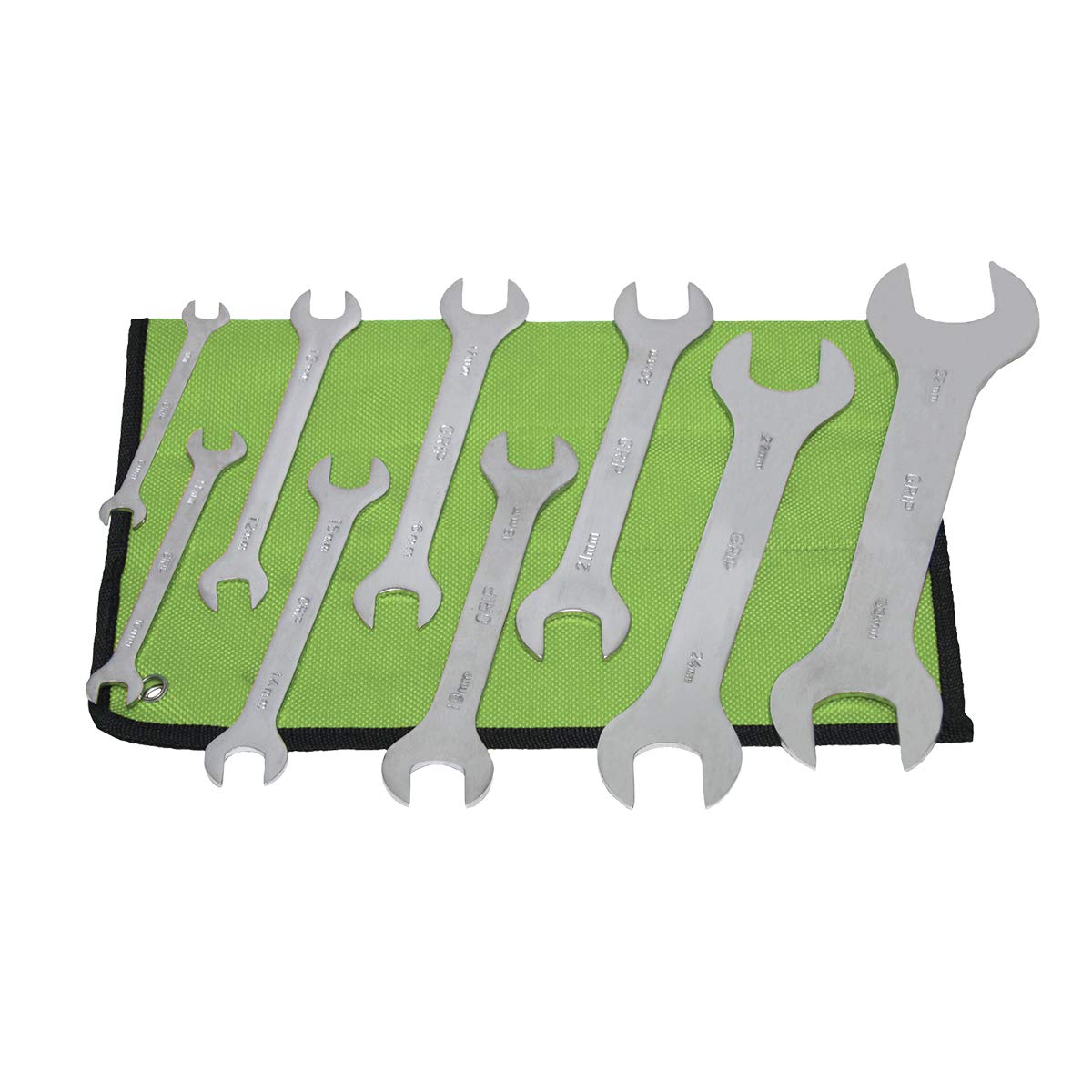 Grip 9-Piece Super Thin Wrench Set MM - 8x9mm to 30x32mm - Compact Roll-Up Pouch - Ideal for Tight Spaces and Automotive Repairs