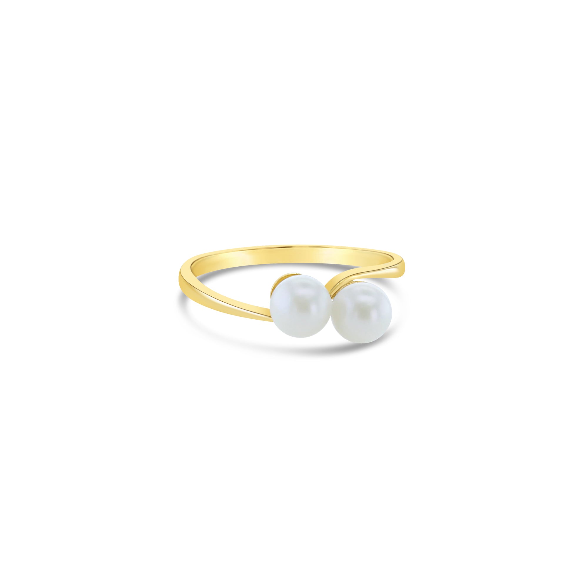 5MM Cultured Pearl Cluster Ring in 14k Yellow Gold - Elegant Jewelry for Weddings, Parties & Special Occasions
