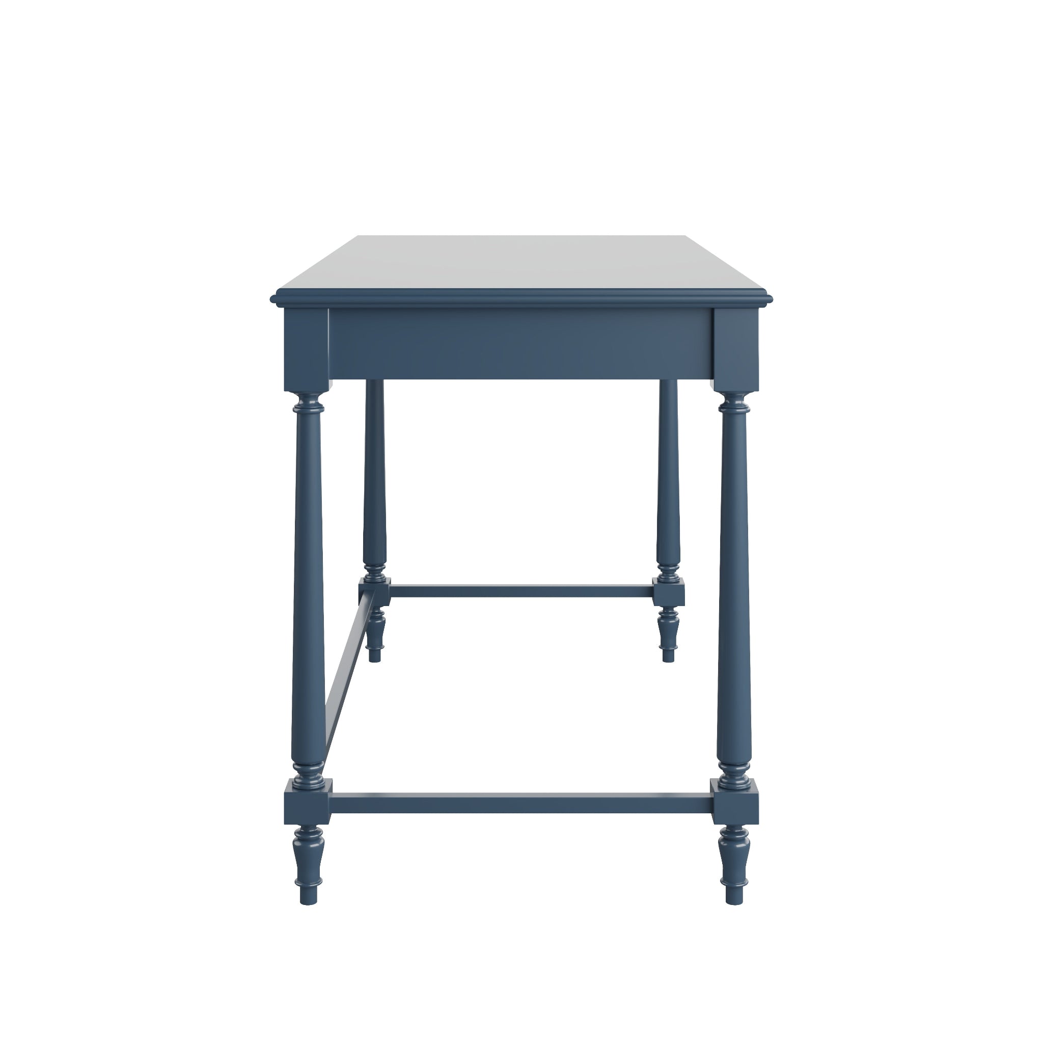 Handmade Custom Painted Wooden Two-Drawer Writing Desk with Turned Legs - Perfect for Home Office, Study Room & Dormitory Decor