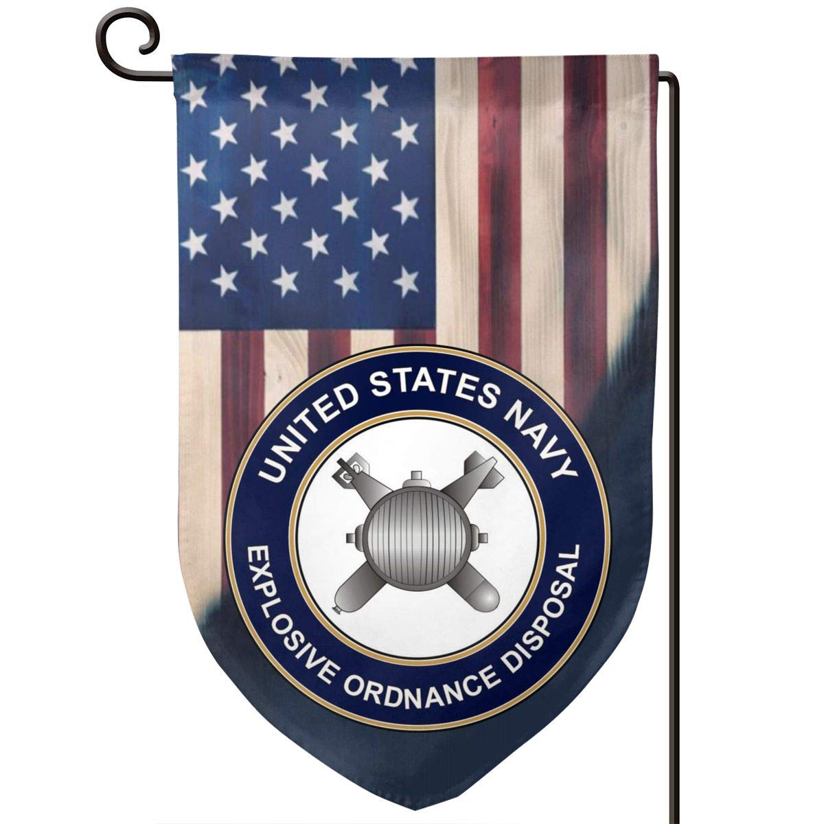 US Navy EOD Explosive Ordnance Disposal Double Sided Garden Flag - Patriotic Outdoor Home Decor for Yard, Porch & Military Appreciation Events