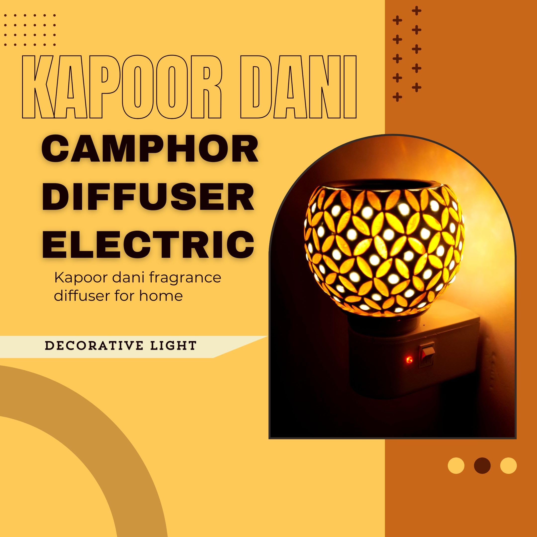 Premium Ceramic Aroma Diffuser & Night Light - Essential Oil Warmer with On/Off Switch, Camphor Burner for Home Fragrance - Perfect for Bedroom, Yoga Studio & Spa Relaxation