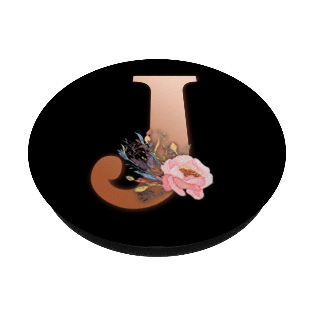 Rose Pink Letter J Floral Initial Monogram Phone Mount - Perfect Gift for Home, Office, and Car Use